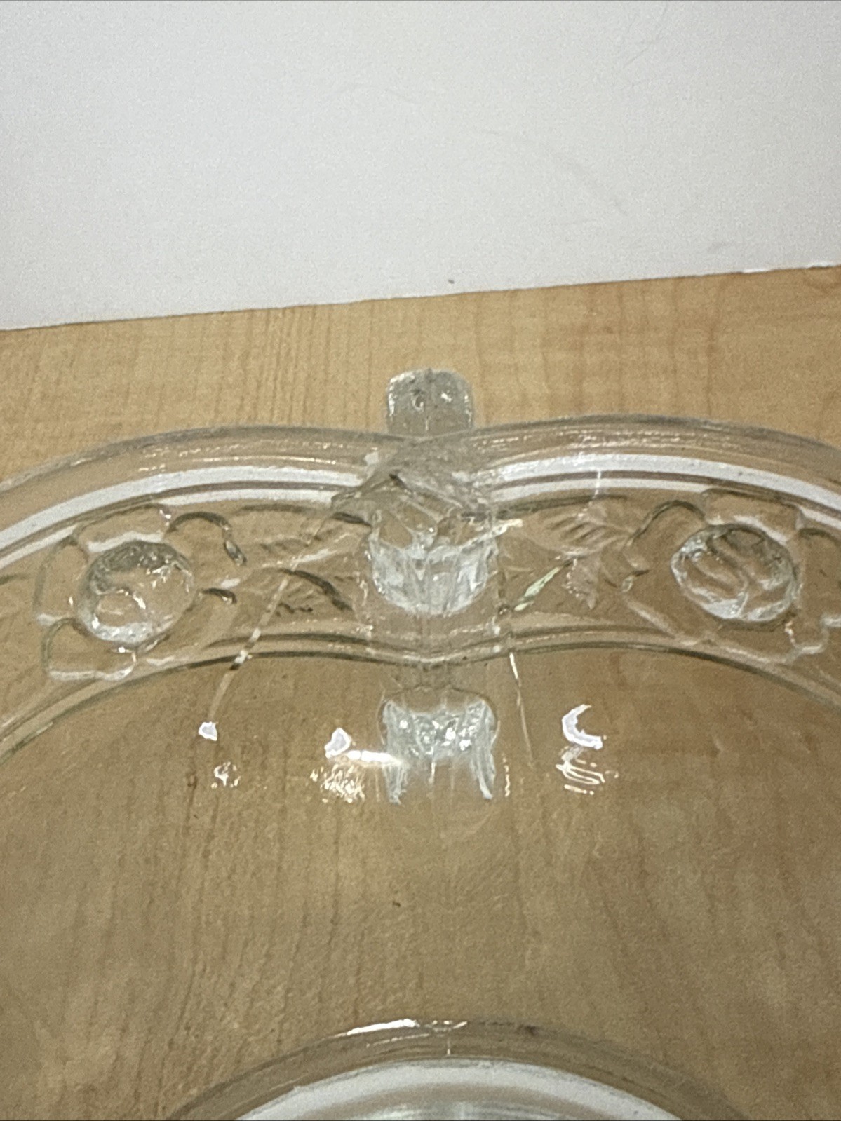 Vintage Pressed Glass Serving Bowl with Handles Decorative Home Decor MCM