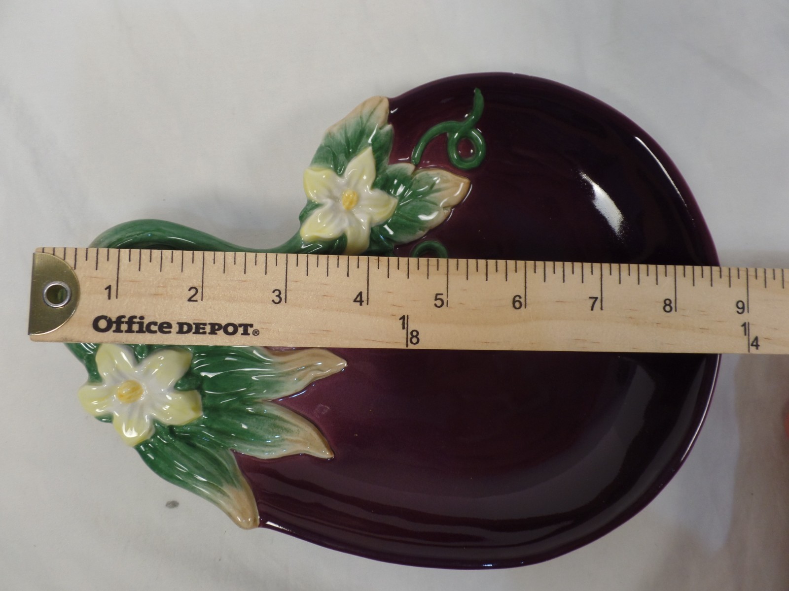 Fitz & Floyd Gardening Gourmet Eggplant Plate Canapé Appetizer Purple 9”