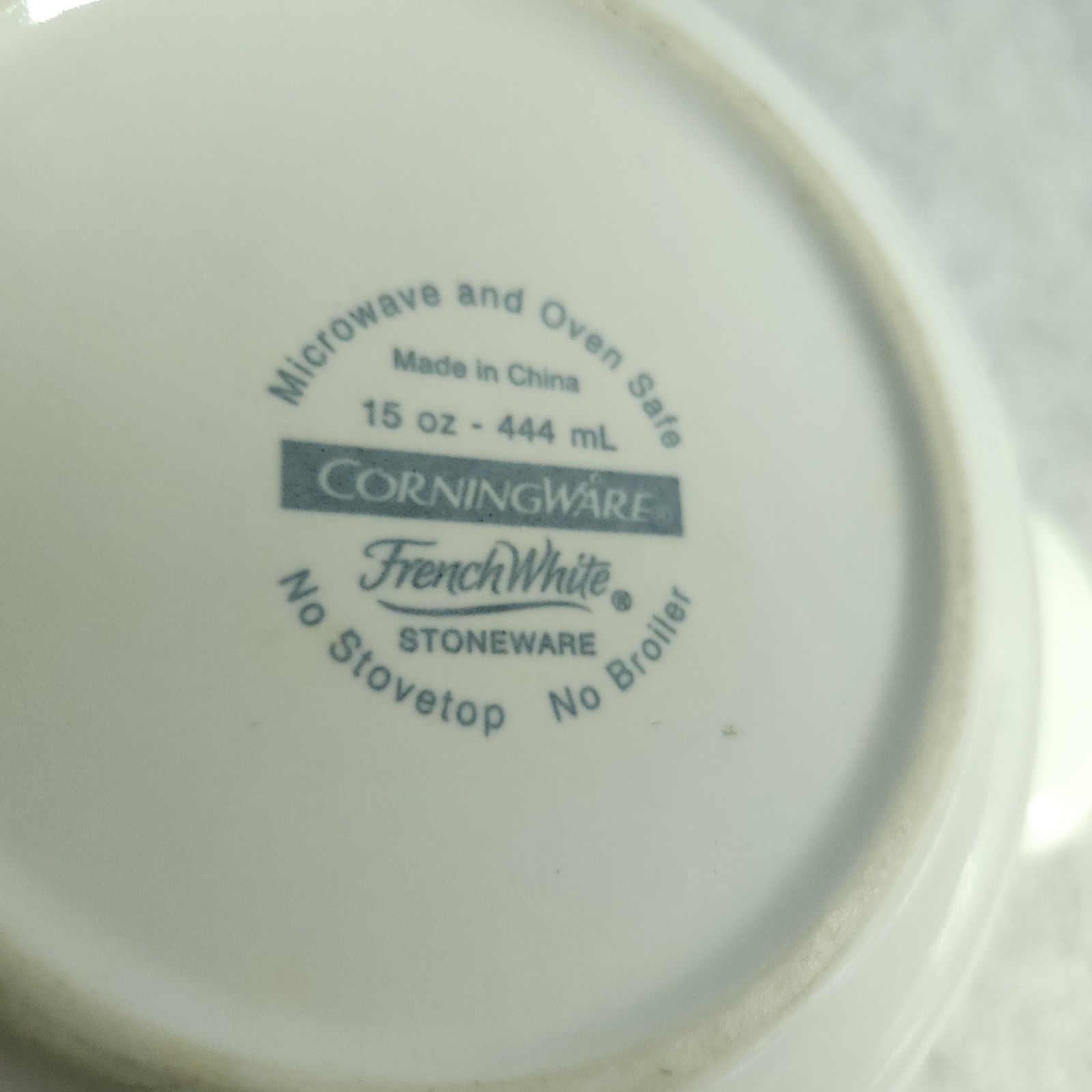 CorningWare French White 15 oz Stoneware Grab It Soup Bowl With Handle