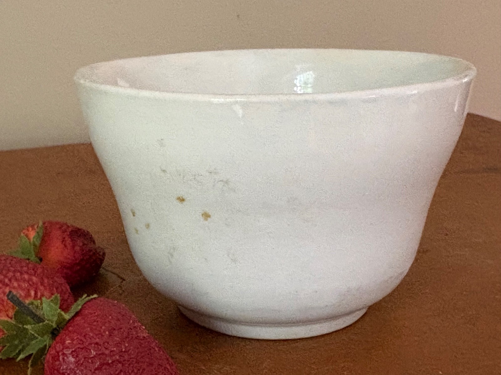 ATQ Chunky White Ironstone Pudding / Mixing Bowl – 5″ x 3.25″ – Small & Deep!
