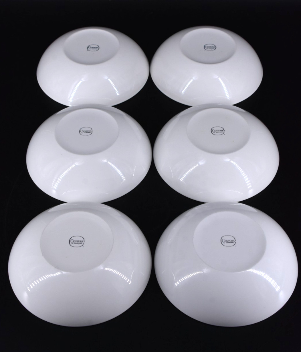 Vintage Centura by Corning Set of 6 White Coupe Cereal Soup Bowls 6.25″