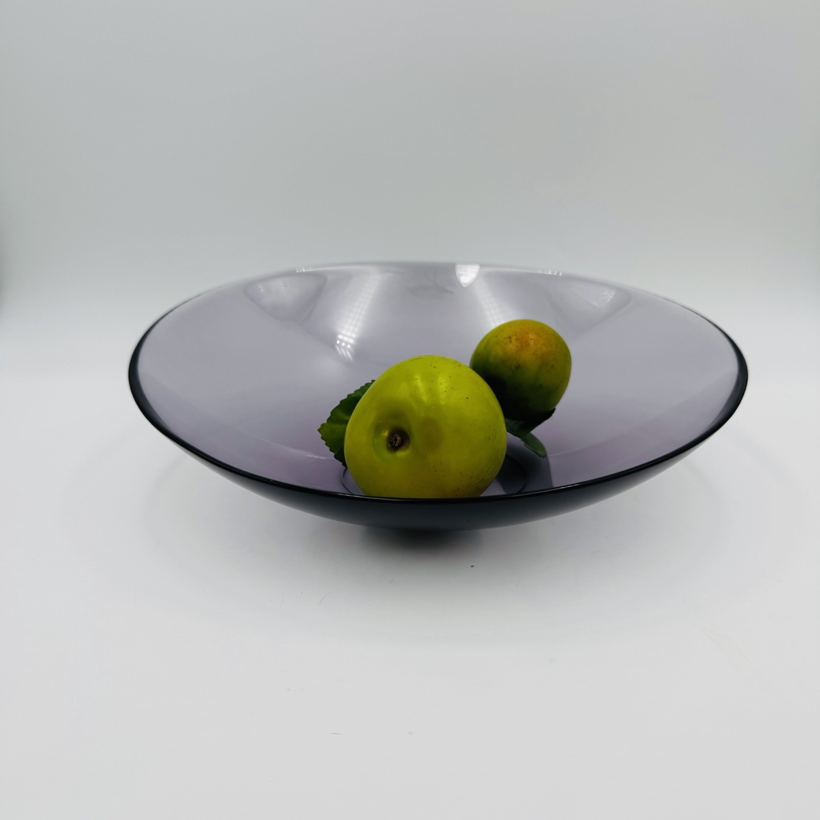 Orrefors Sweden Amethyst / Plum Asymmetrical 10.25” Crystal Bowl – Lena Berstrom
