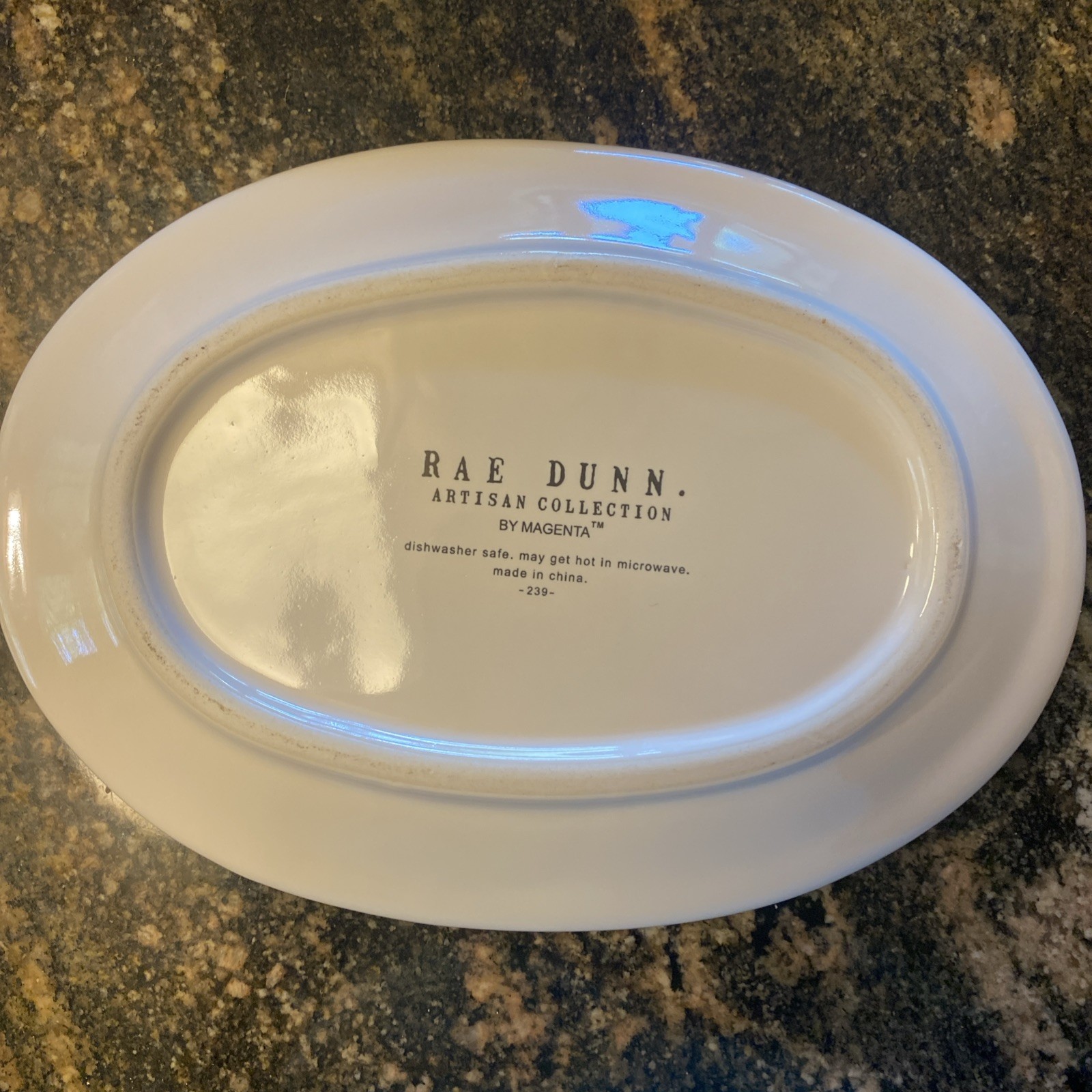 4x Rae Dunn Blessed Oval Plate Appetizer Farmhouse Decor Cottage Minimalist EUC