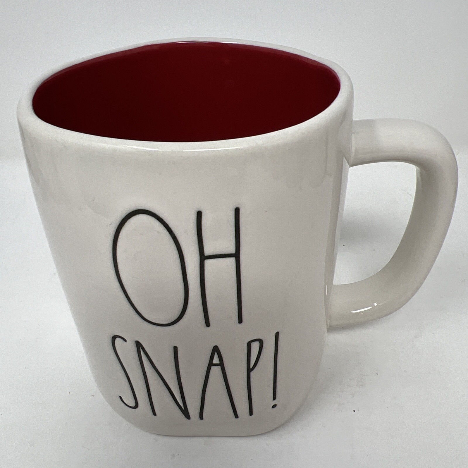 Rae Dunn Valentines Day Mug Set Red Letter FOREVER VALENTINE Blk Letter OH SNAP!