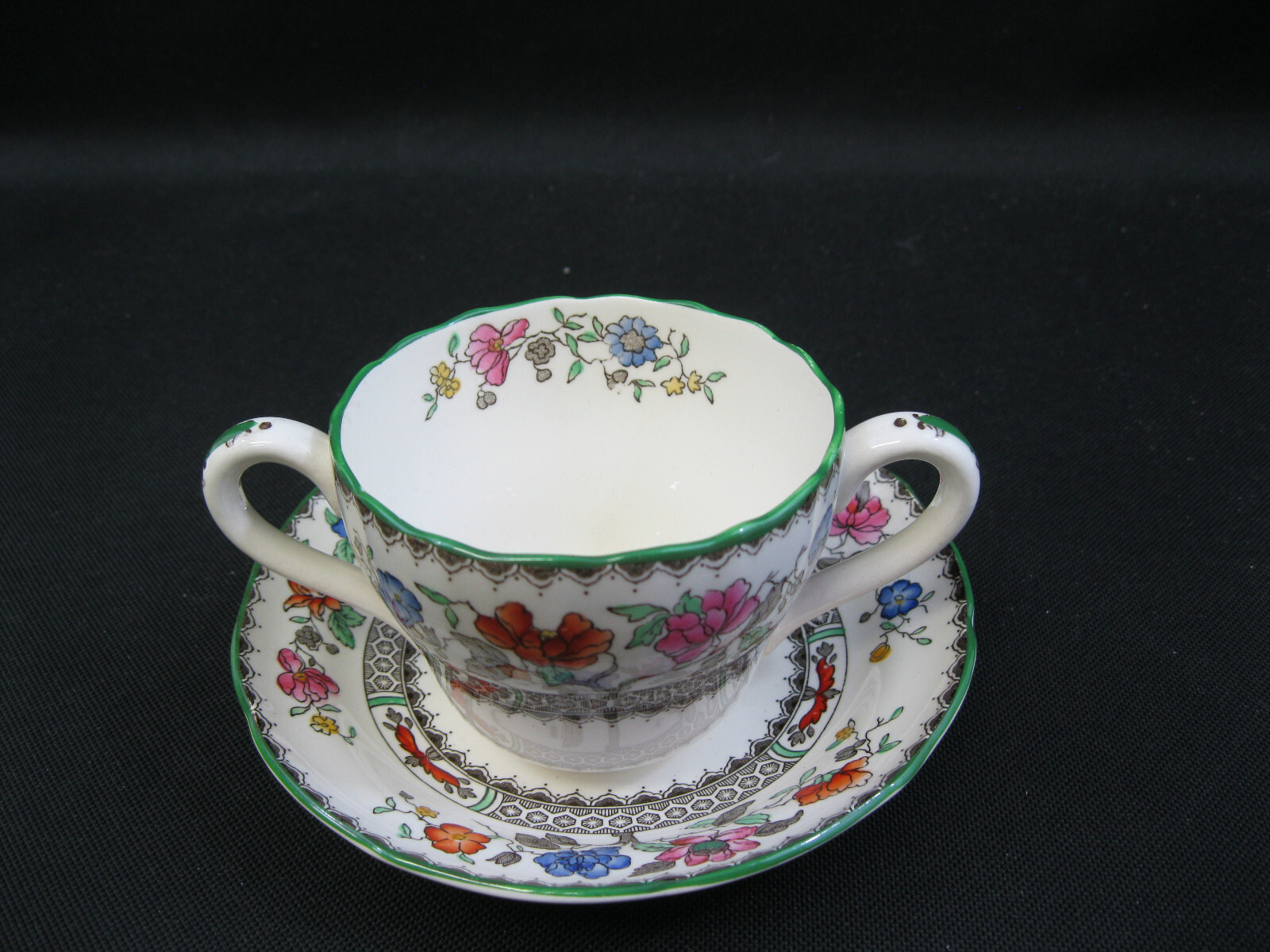 Vintage SPODE / COPELANDS (1) Consumme Bullion SOUP BOWL 3.25″D & SAUCER 5.25″D