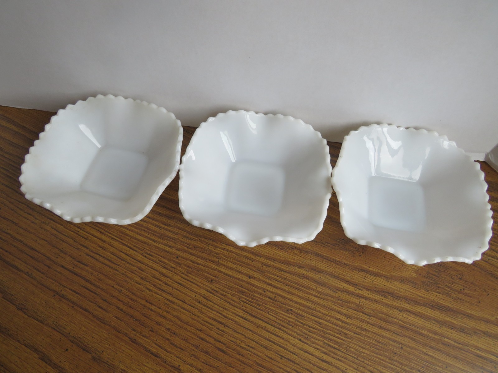 Vtg 3 Westmorland Milk Glass w/ English Hobnail Pattern 6″ Top Diameter Dishes