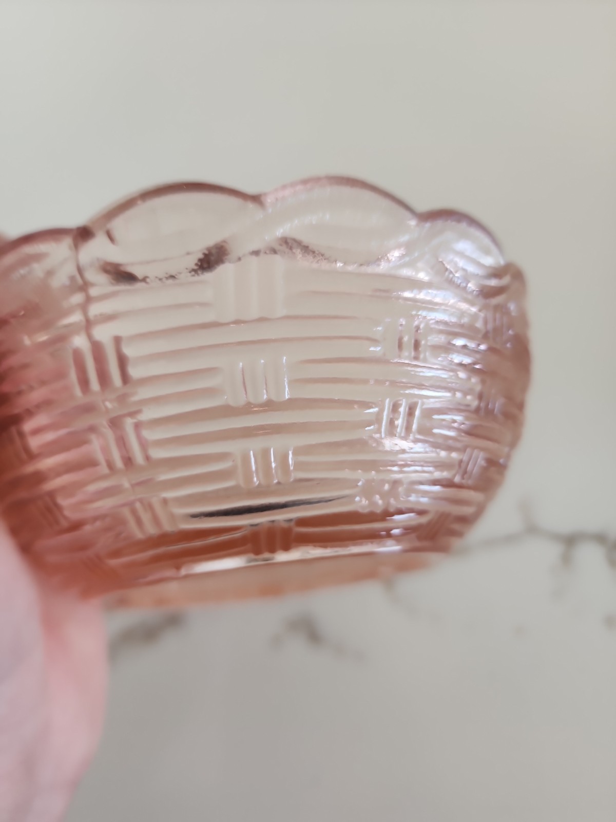 Vintage Hsinchu Glass Co Pink Dove on Nest Covered Candy Dish H Diamond Mark