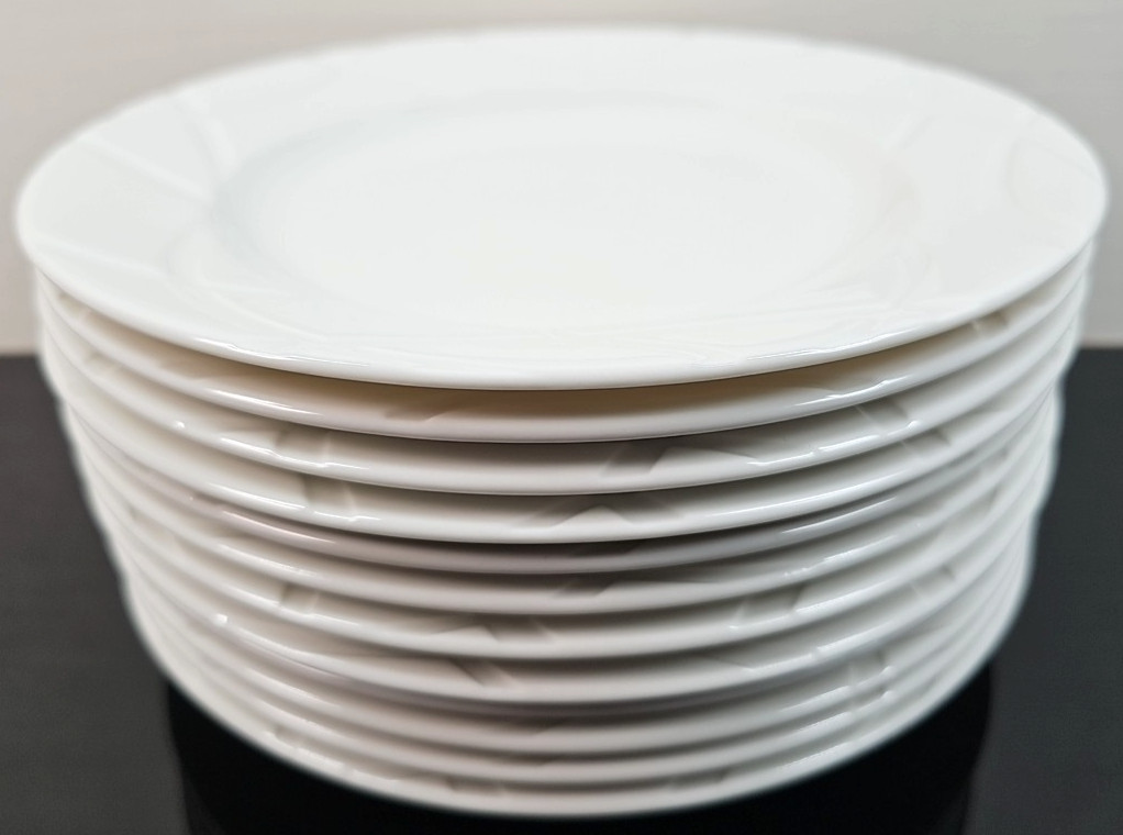 12 Lenox Vibe Salad Plate Set White Swirled Elegant Accent Table Dining Dish Lot