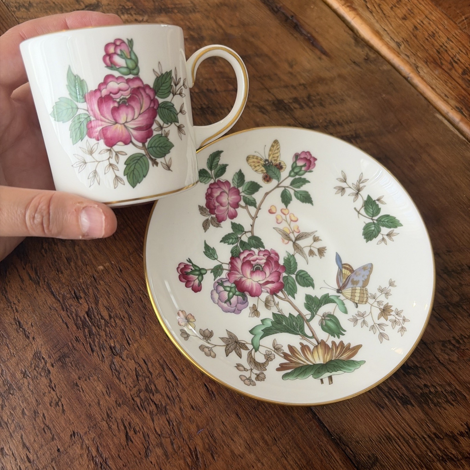VINTAGE Wedgewood Charnwood Bone China Demitasse Cup & Saucer Set