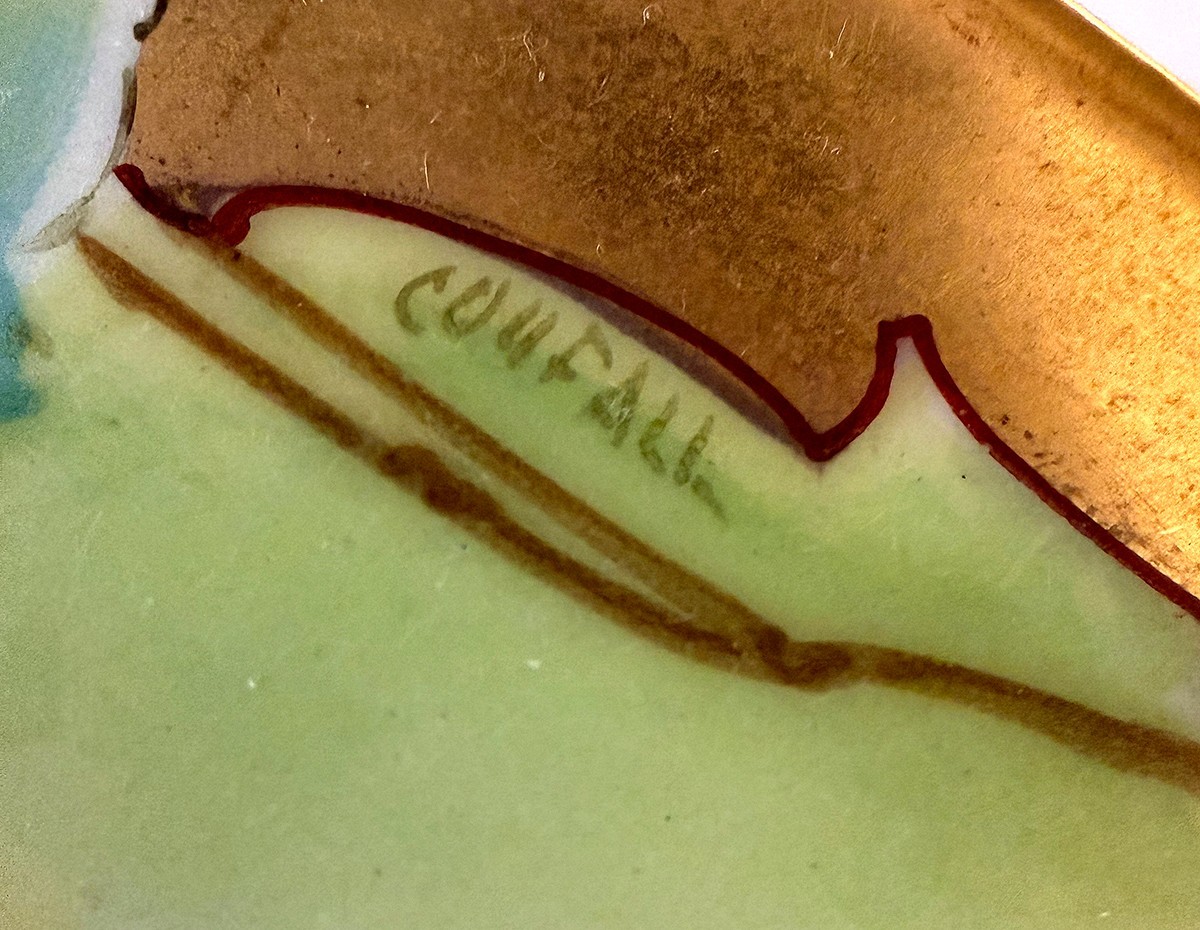 Handpainted Pickard China Plate – Raspberries, signed Coufall