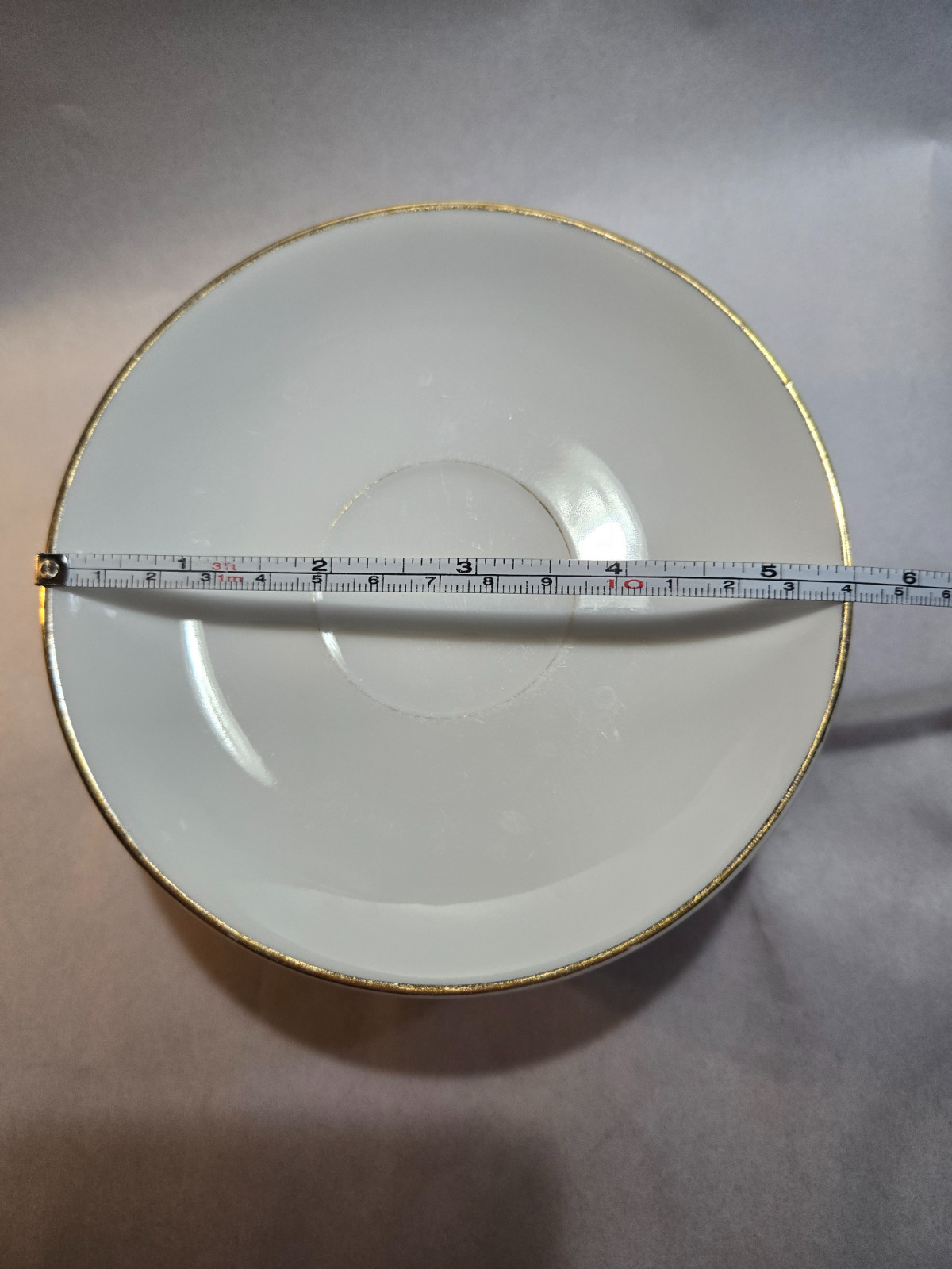 Noritake M series White Porcelain Saucers with Gold Trim 5 1/2 inches Set of 9