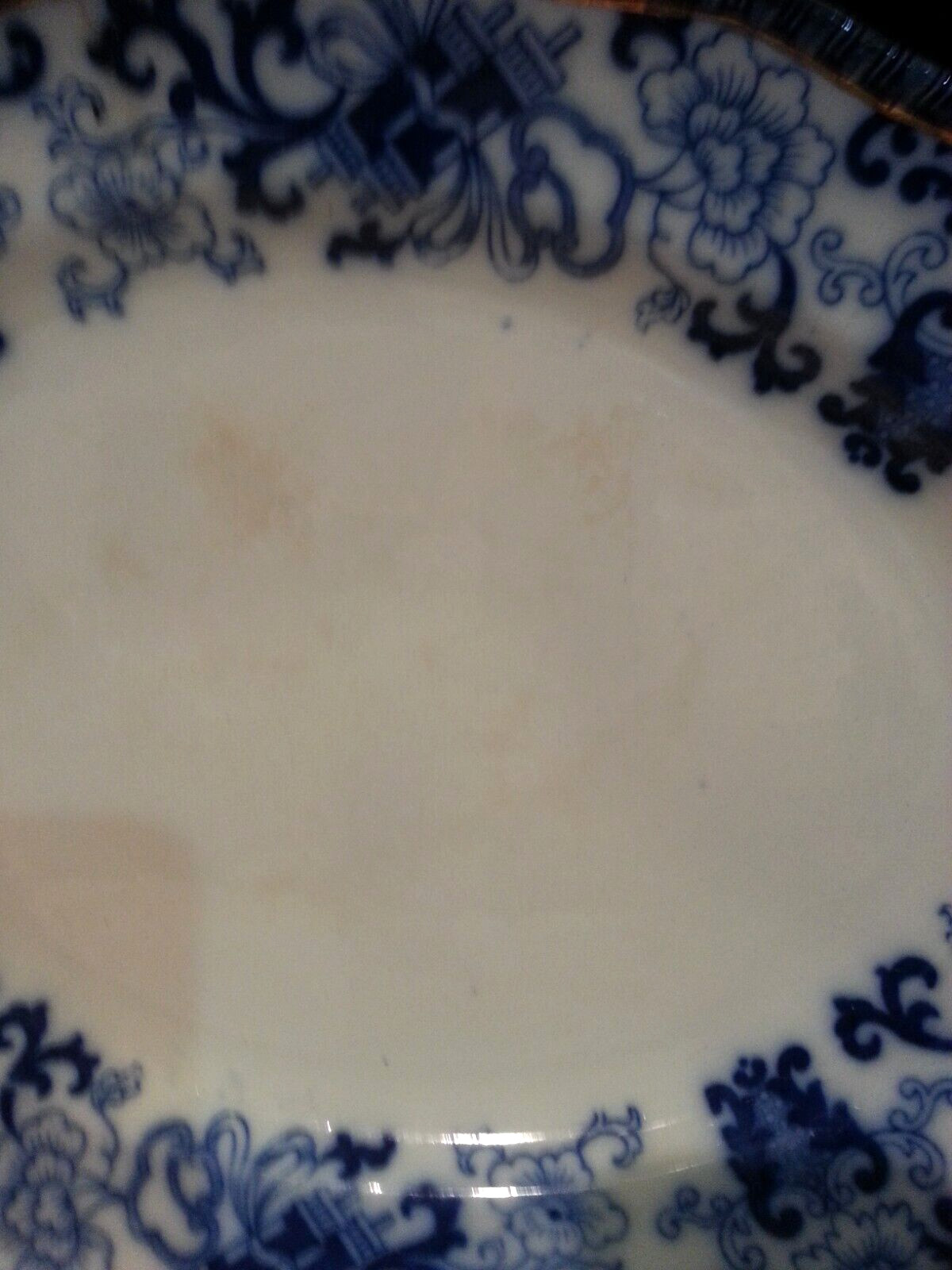 Antique Large 13.25″ Doulton Nankin FLOW BLUE Platter