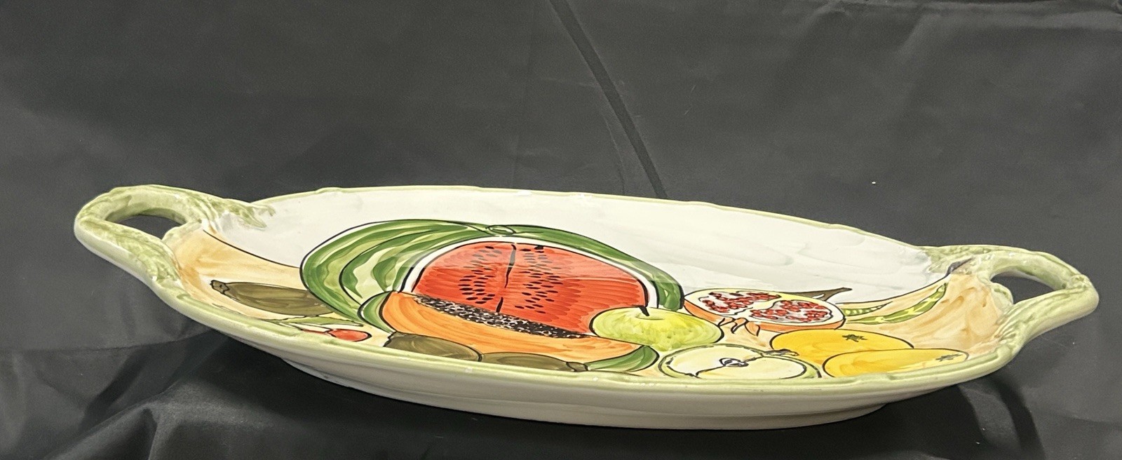Vintage CWC Jumbo Italian Ceramic Platter Mixed Fruit Tray 26”