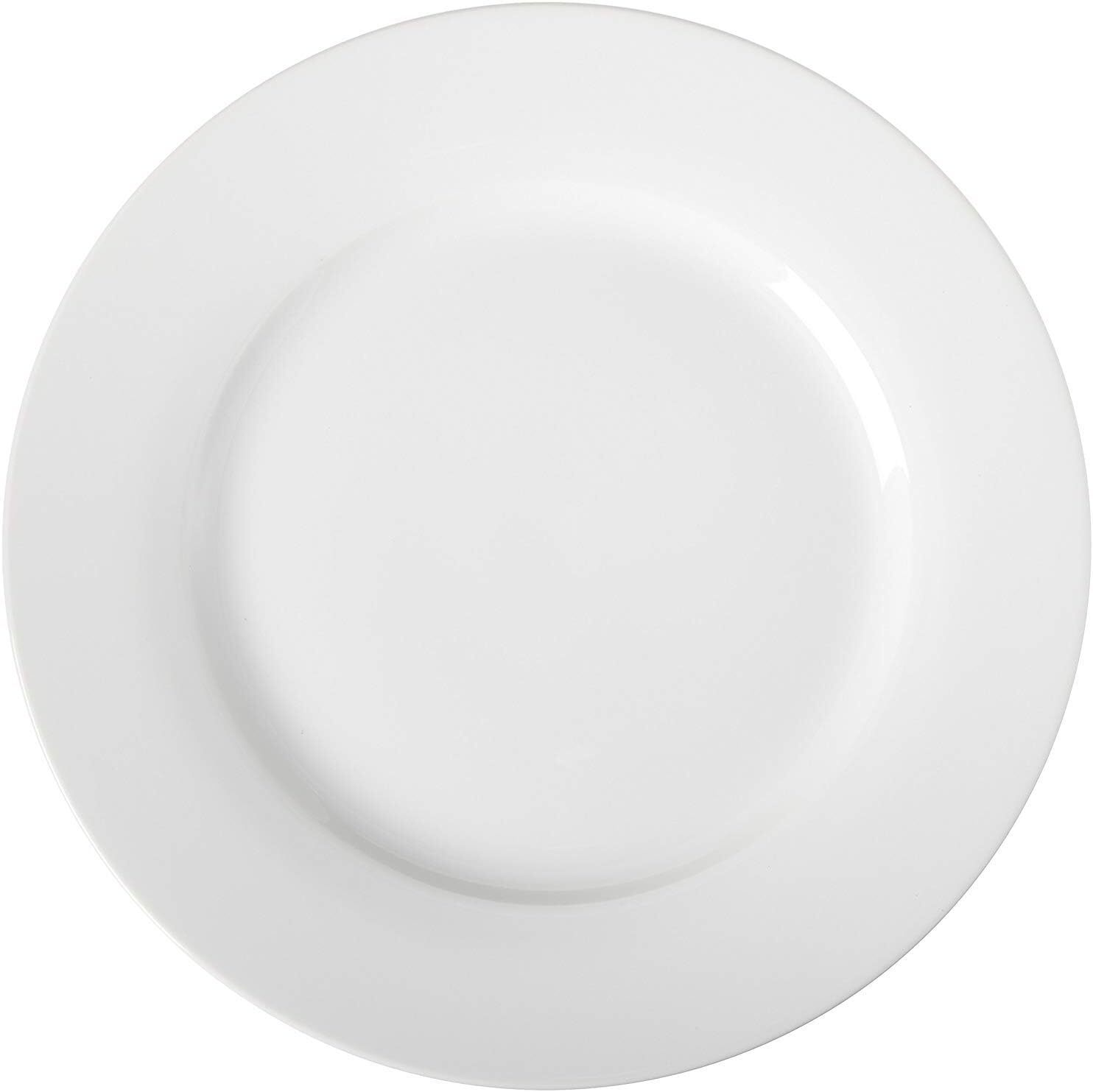 6-Piece White Dinner Plate Set, 10.5 inches inches,