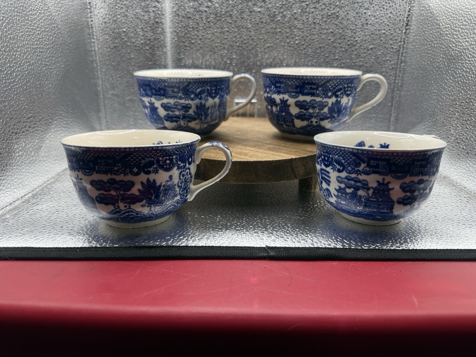 Vintage Blue Willow Tea Cups (4) MADE IN JAPAN