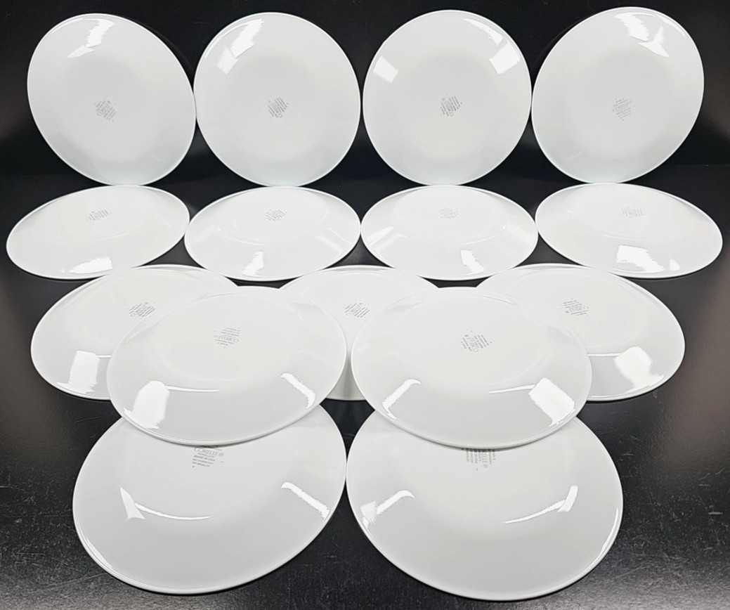 15 Corelle Classic Cafe Black Bread Plates Set Corning Livingware Rings Dish Lot