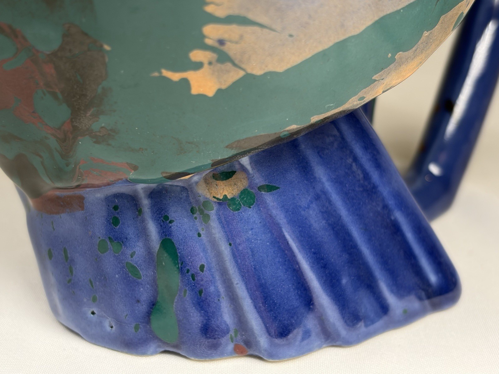 RARE CHARLES NALLE Studio Art Pottery Mug ABSTRACT Contemporary Splatter Multi
