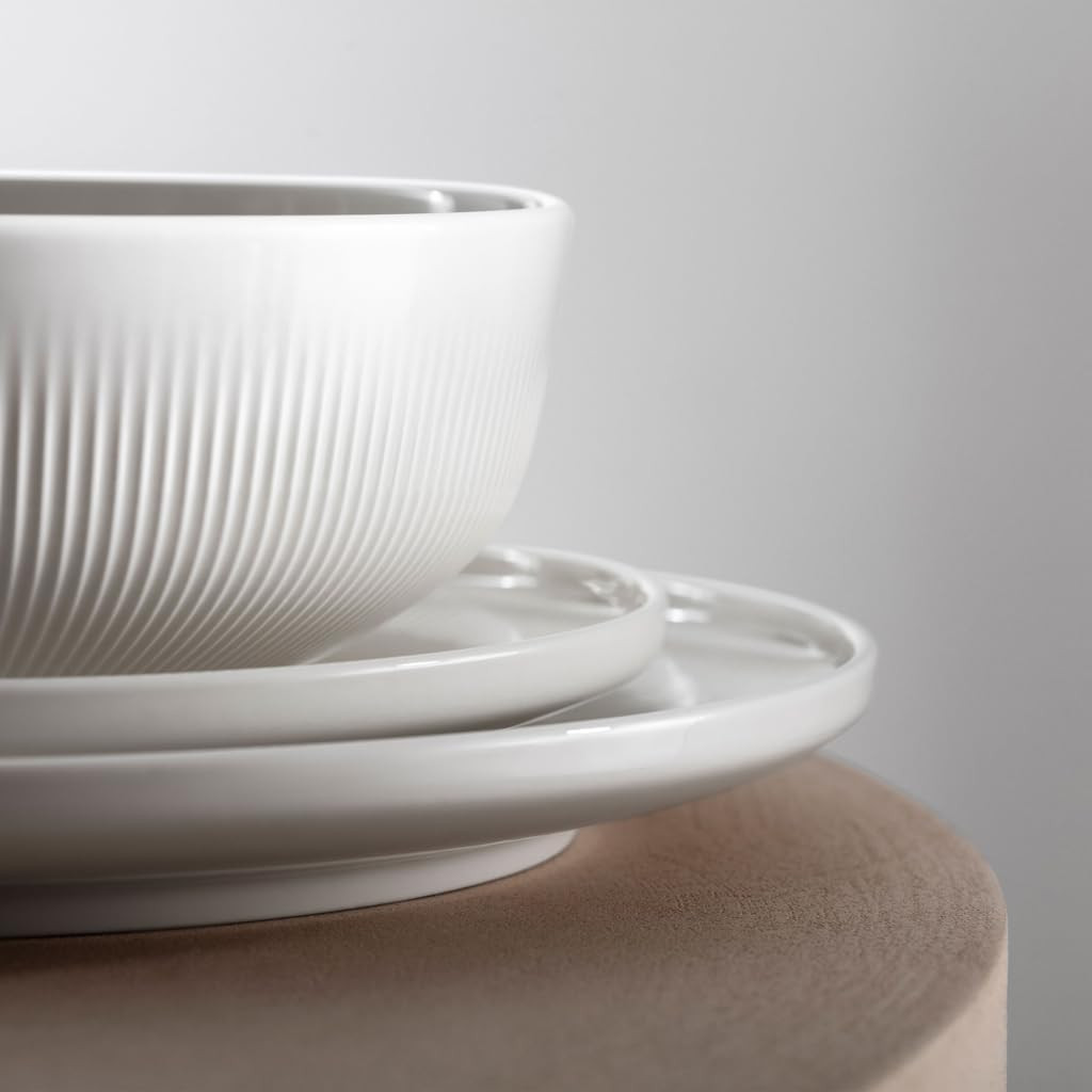 Afina Gourmet White Serving Bowl, Premium Porcelain, 9.5