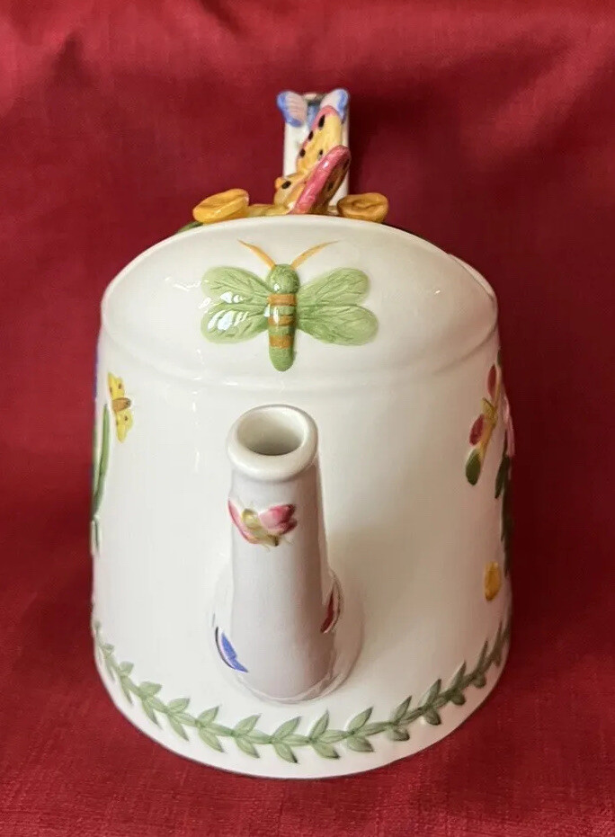Portmeirion Botanic Garden Watering Can Teapot Butterflies Flowers 2.75pt/1.65qt