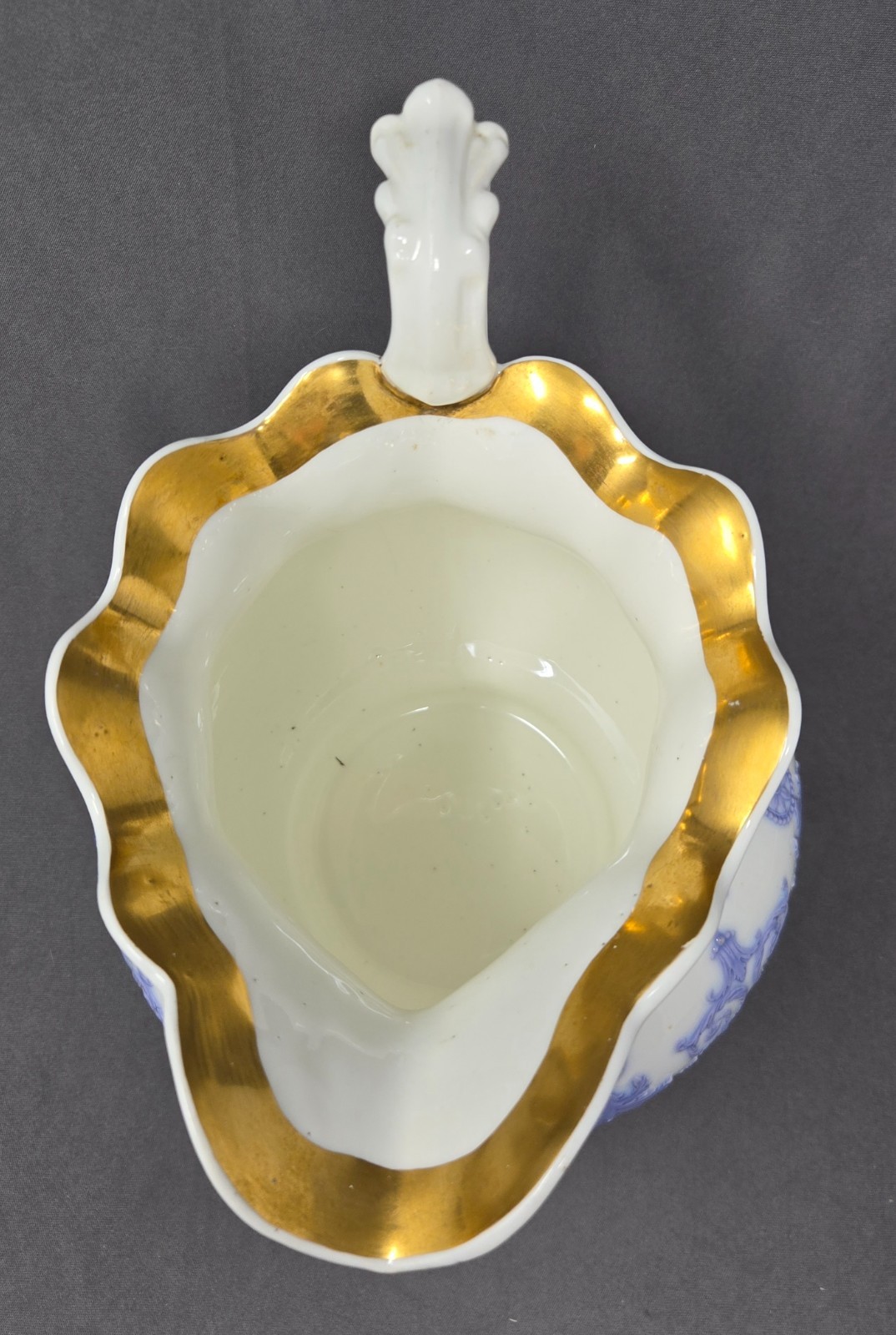 English Pitcher Lilac Sprigware C. 1830s 7 3/8 inches Tall