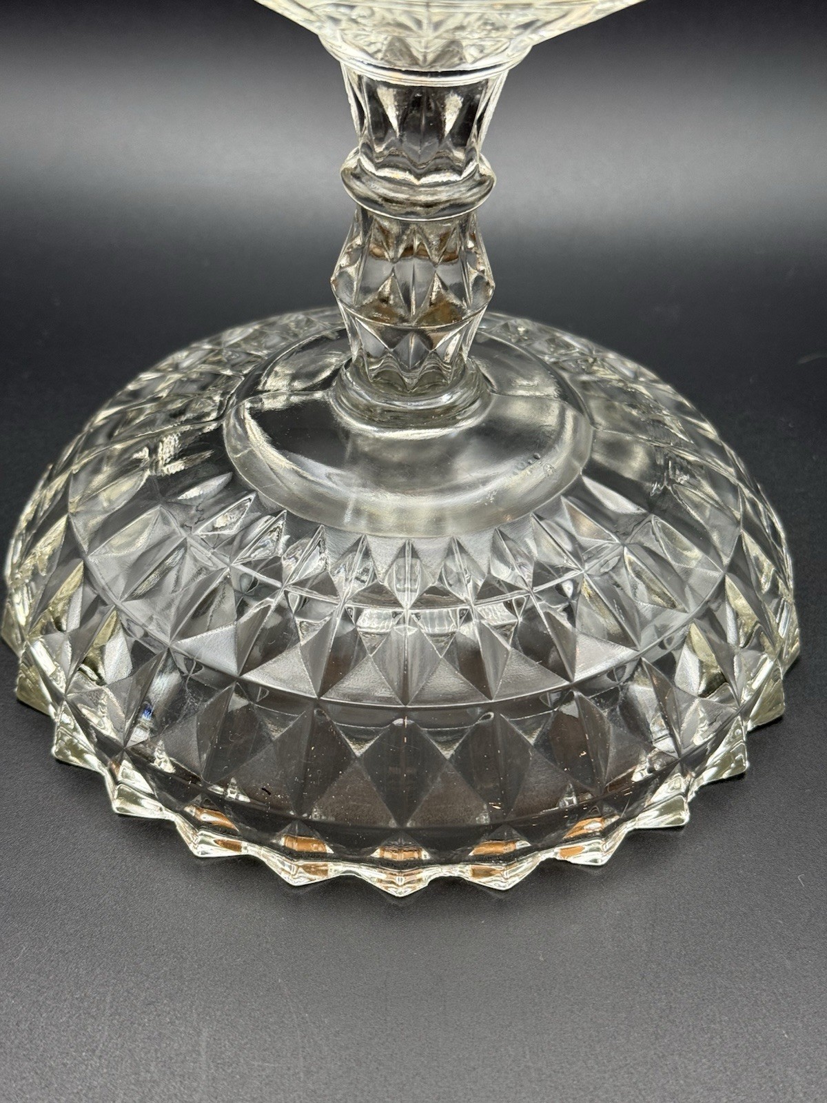 Vintage EAPG Jeannette Glass Compote Windsor Clear 1936 Pretty!