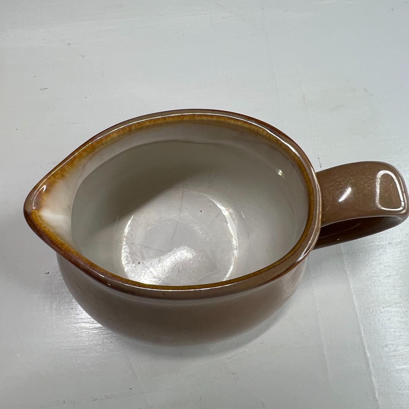 Sango Brown Drip Glaze Creamer Pitcher Stoneware Small Pouring Jug