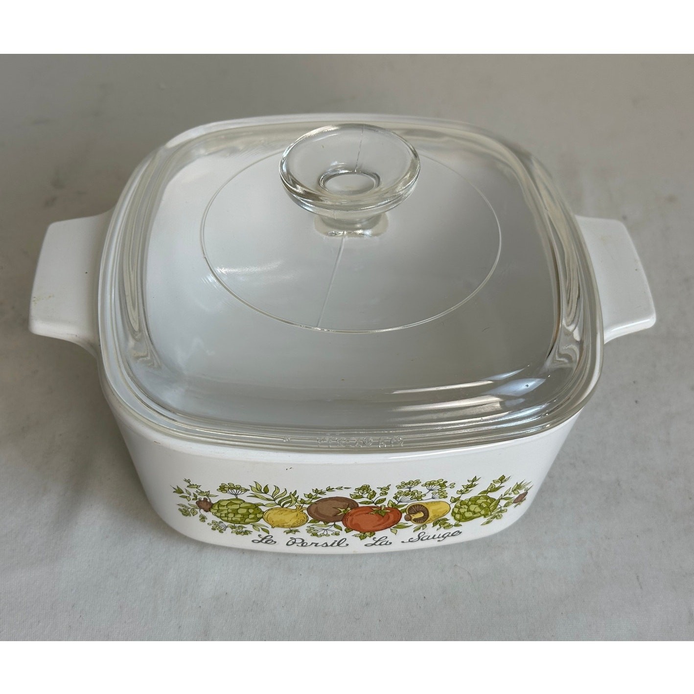 Vintage Coming Ware A-1 1/2-B Spice of Life 1.5 Qt Casserole Dish with Lid