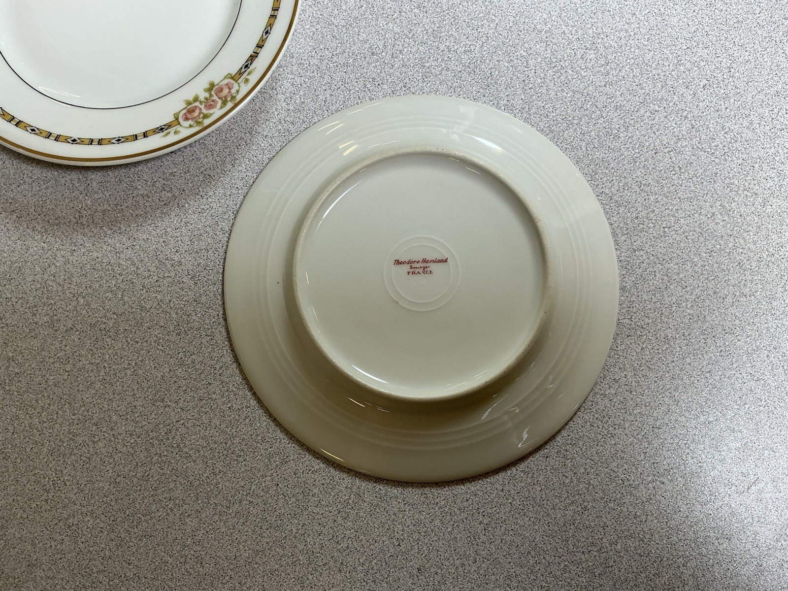 Haviland Limgoes Schleiger 625 Set Of 3 6 1/2” Bread Plates Floral Gold
