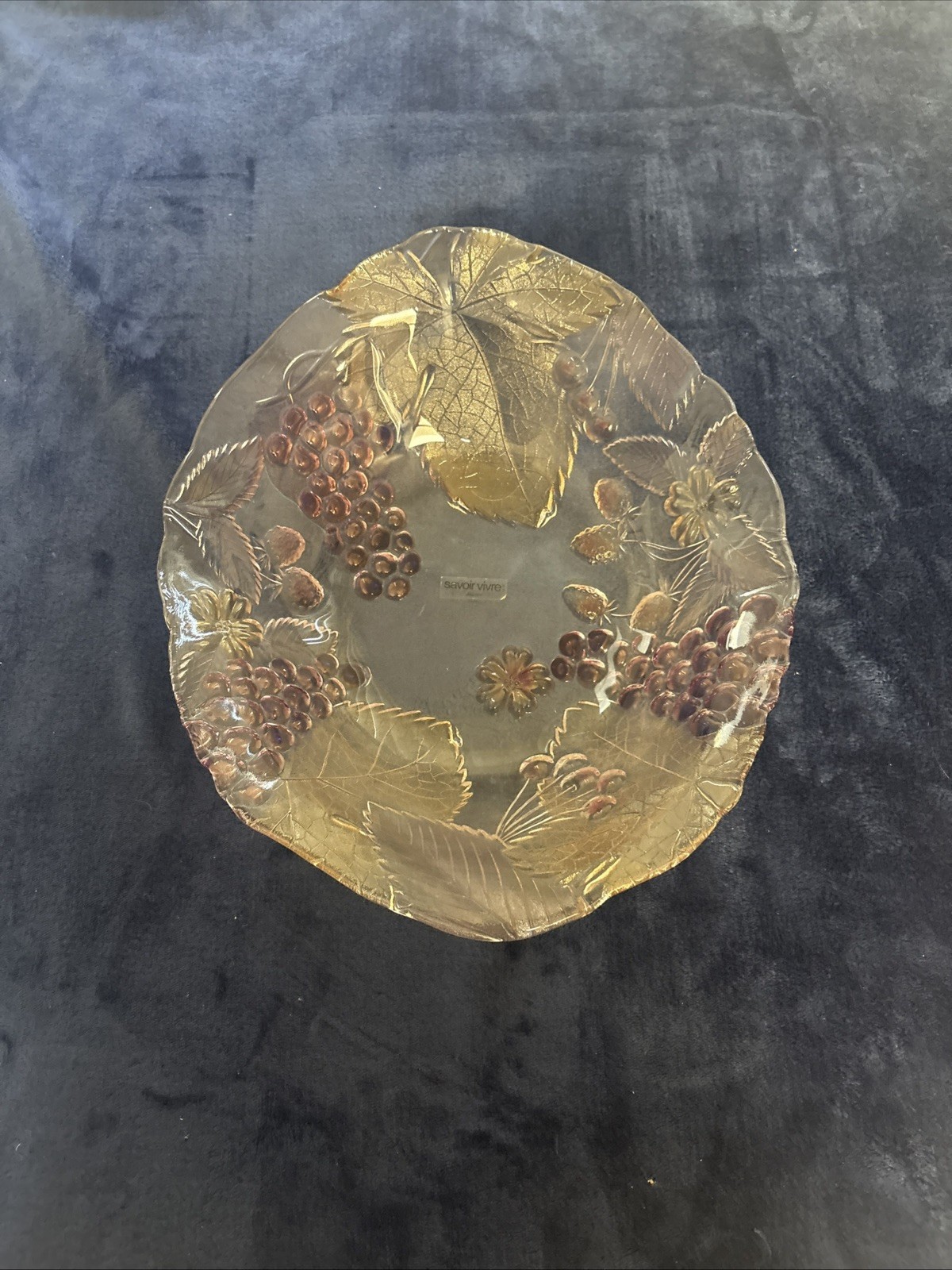 Vintage MIKASA Chablis Glass Duo With Cheese Serving Platter Plate+Oval Bowl