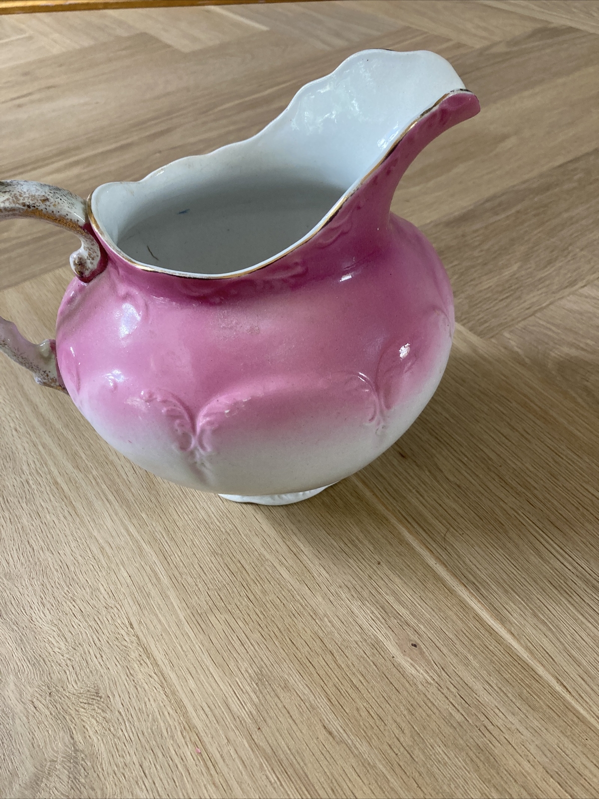 Gorgeous Peacock Rose Antique Pitcher by Warwick China