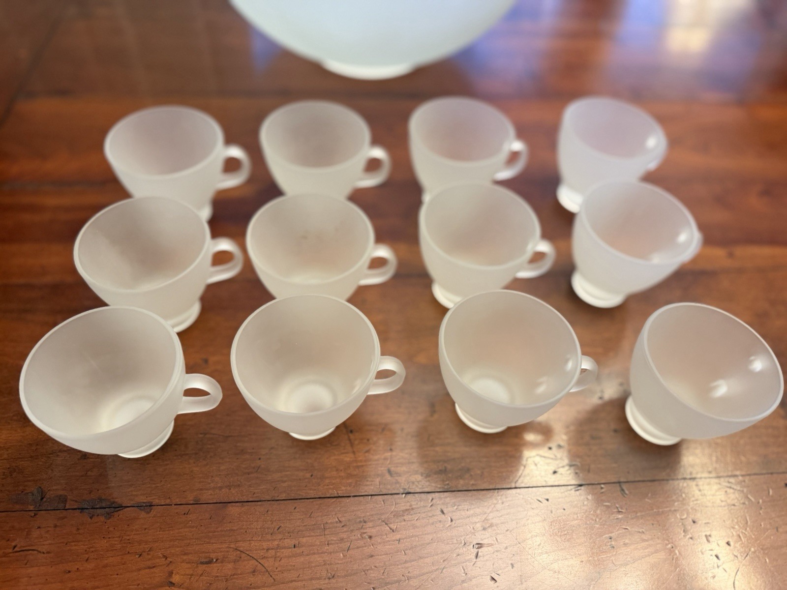 Vintage Frosted Punch Bowl 25 Piece Set Cups & Hooks Vintage MCM