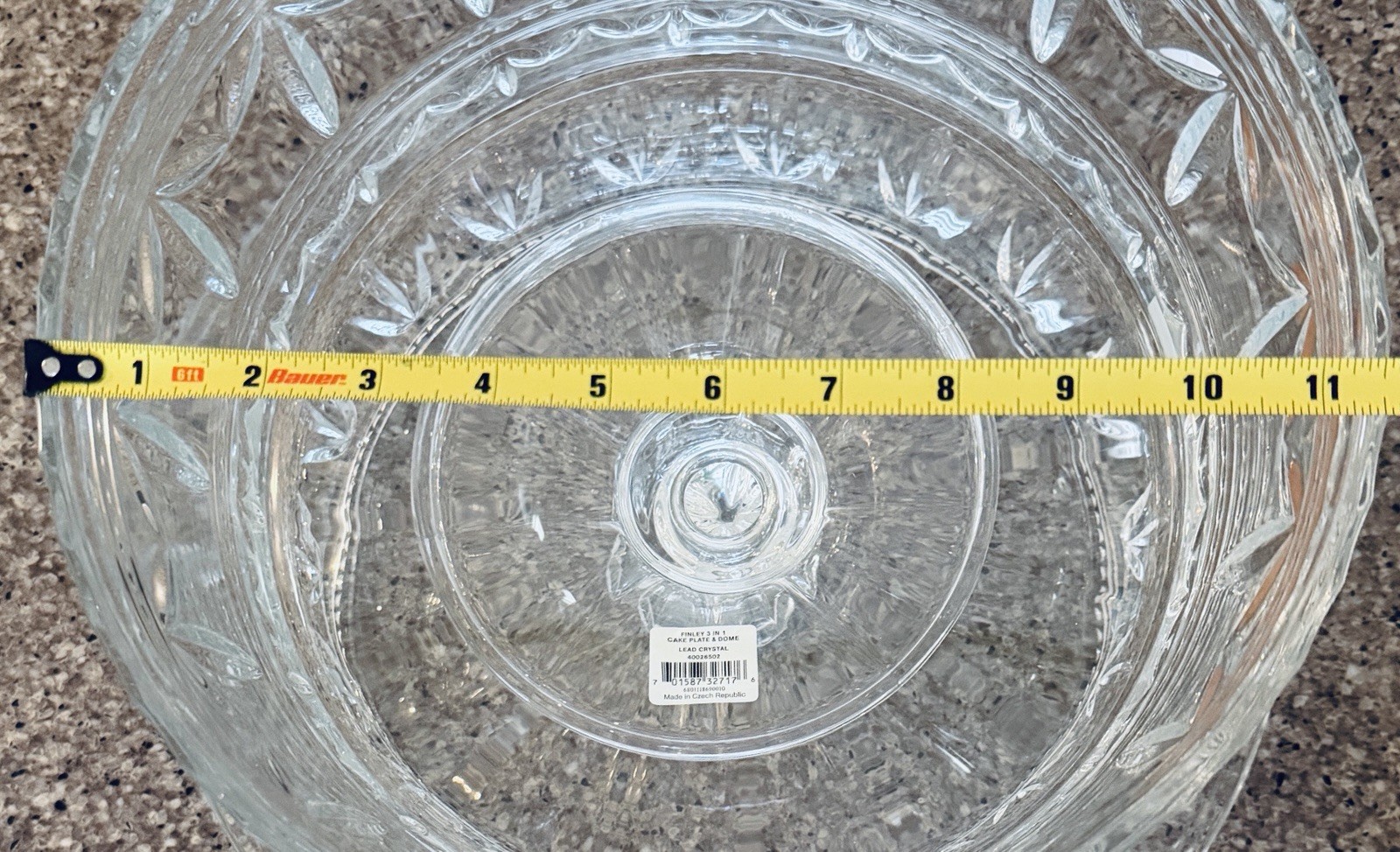 NEW Marquis Waterford Crystal 3 in 1 Cake Plate Stand Dome Lid Punch Bowl w/Tag