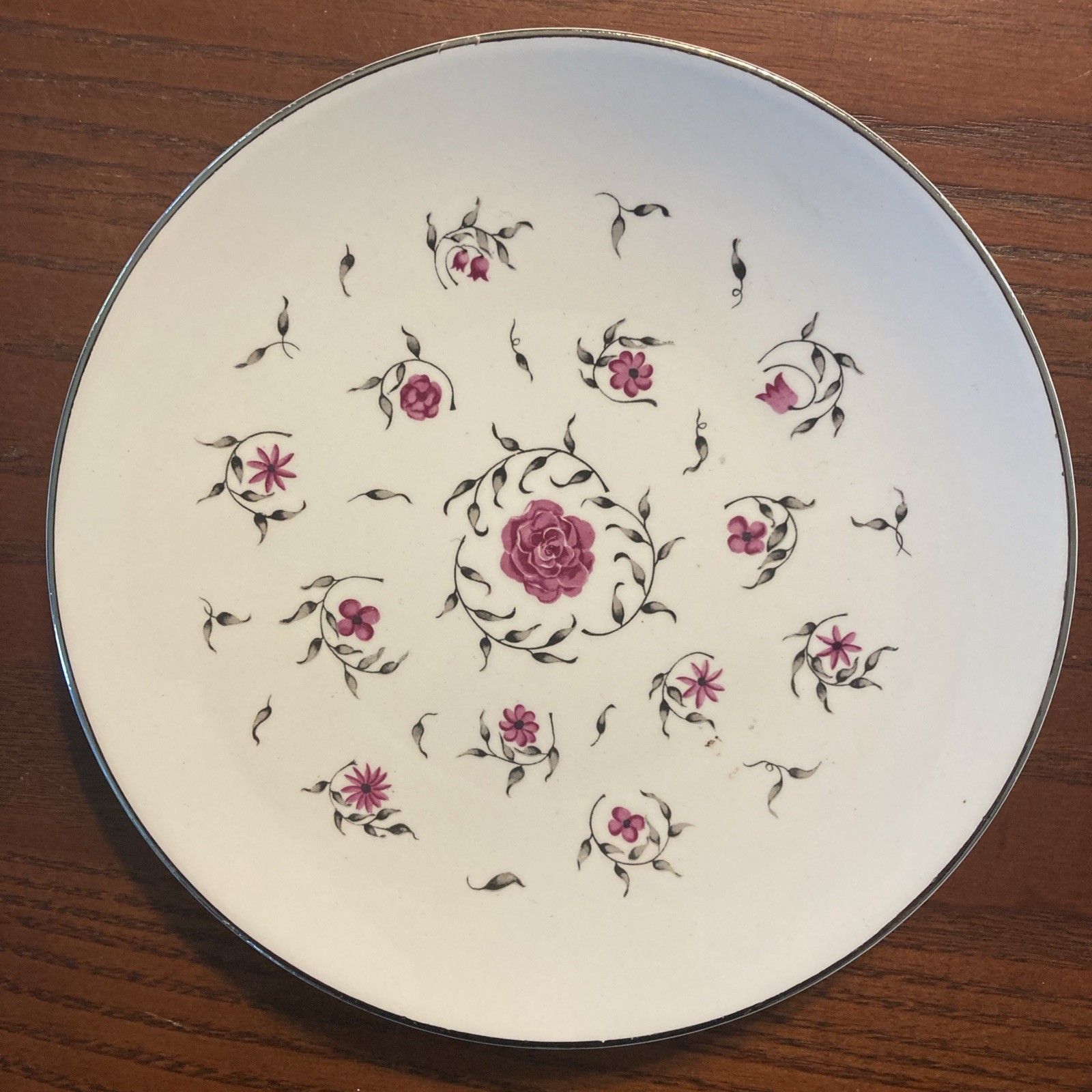 9 Vintage Mismatched China Lunch Cake Plates Floral Design @ 7.25-8.25” Dia