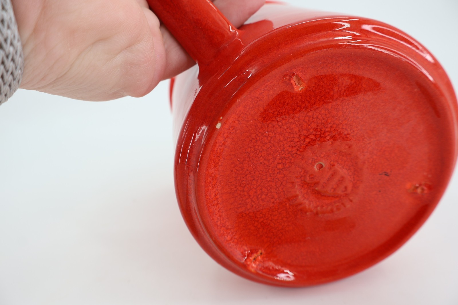 Waechtersbach Red White Hearts Creamer Pitcher Germany Earthenware 5.5″