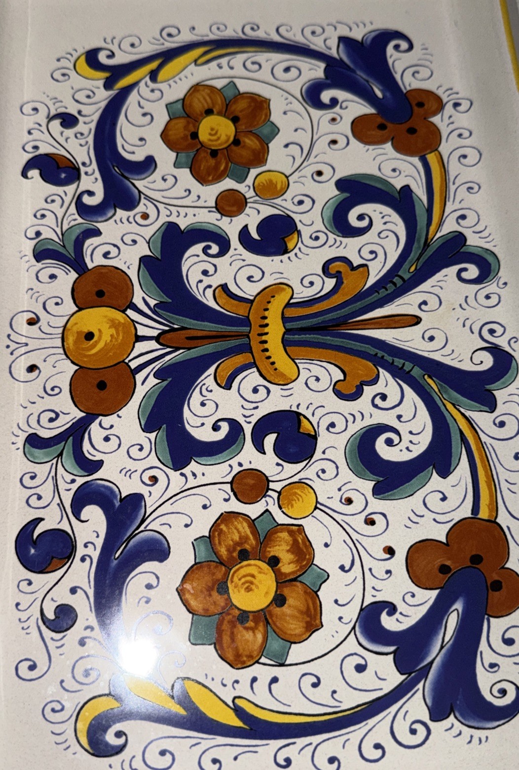 Deruta Ceramiche Italy Hand Painted Rectangular Serving Platter 15.5 X 8.5