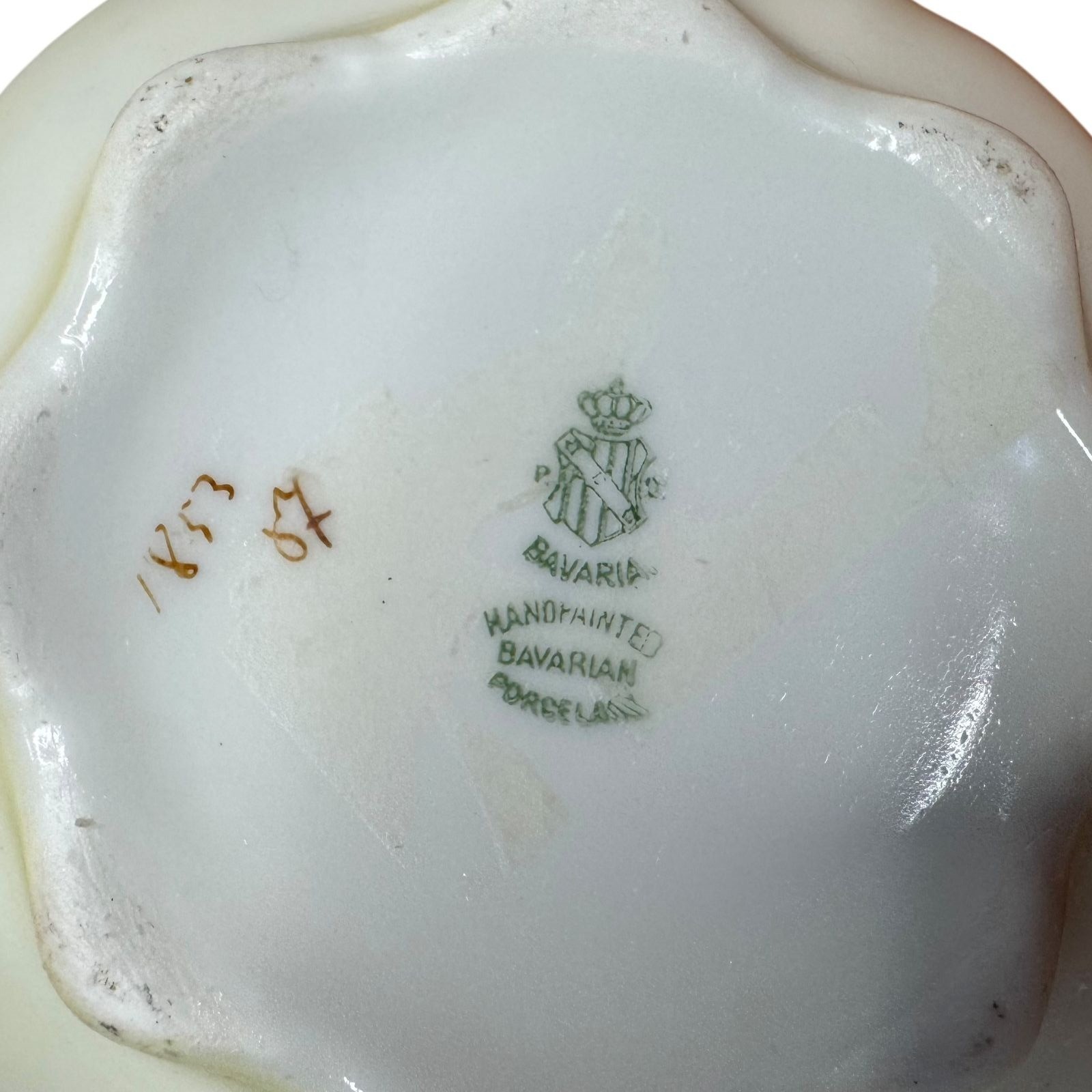 Antique Handpainted Bavarian Porcelain Creamer Grapes & Gold Trim PT Porzellanfa