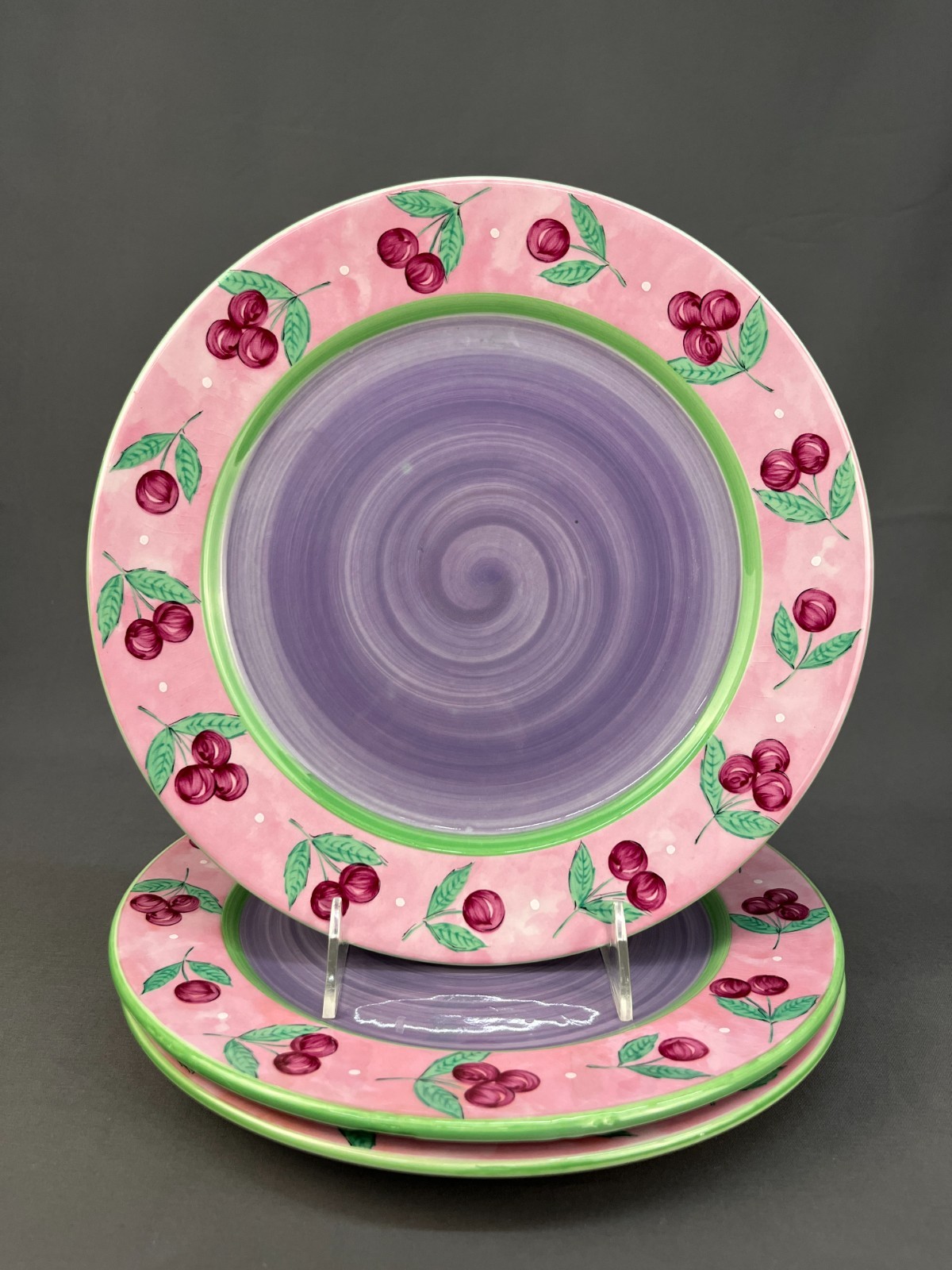 12 Essex Collection FRUIT PUNCH 10 3/8″ Dinner Plates ~ Portugal : EUC