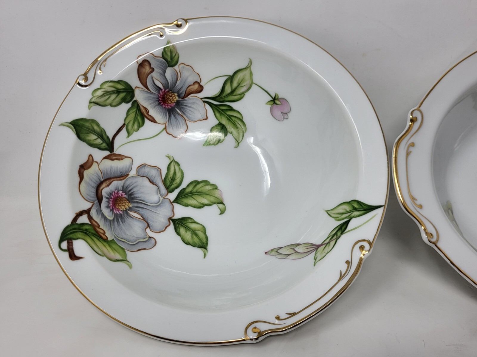 Lot of Two Roselyn Dogwood Vegetable Serving Bowls-One 9″ Round, One 11.25″ Oval