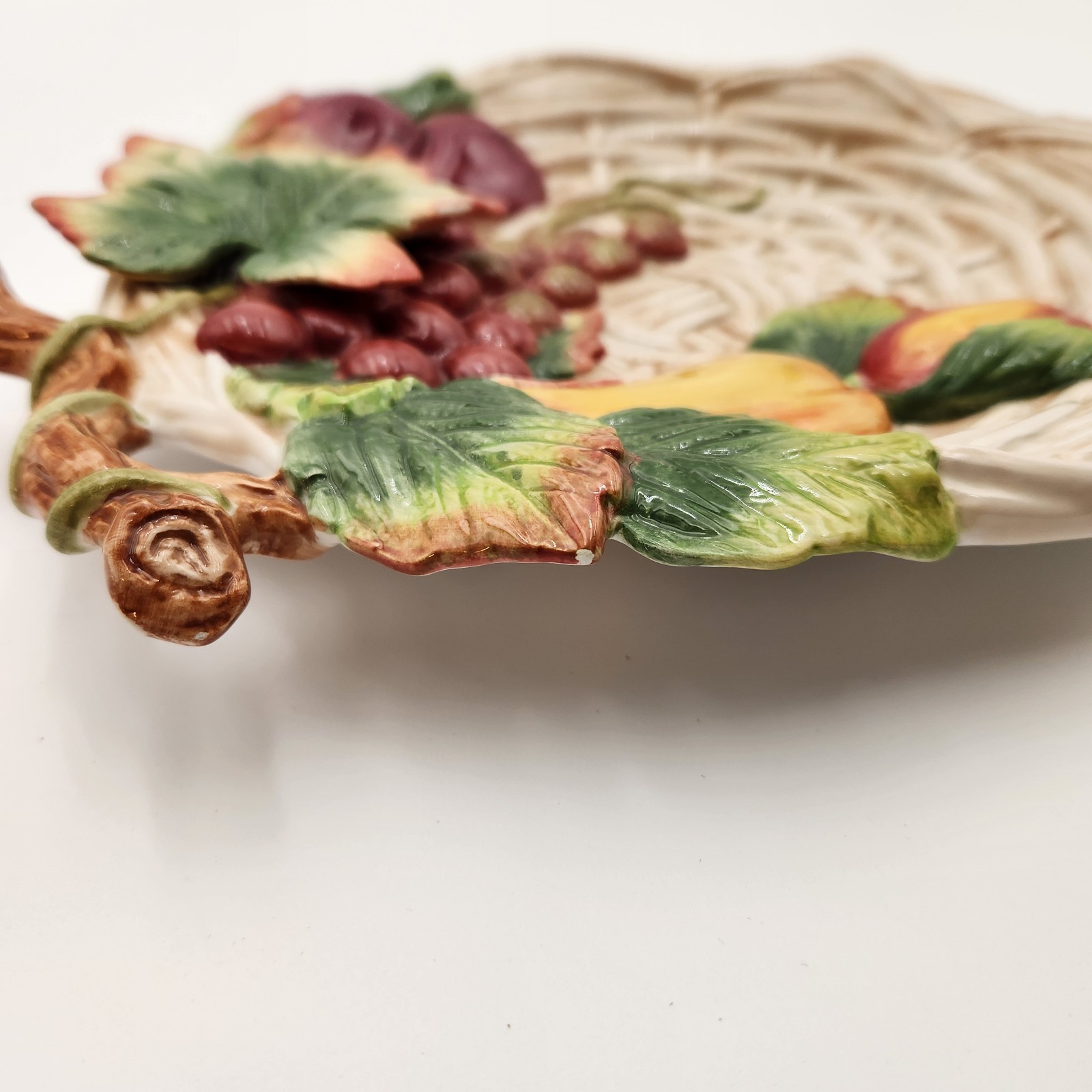 Fitz and Floyd Classics Country Gourmet Canape Plate Embossed Fruit Basketweave