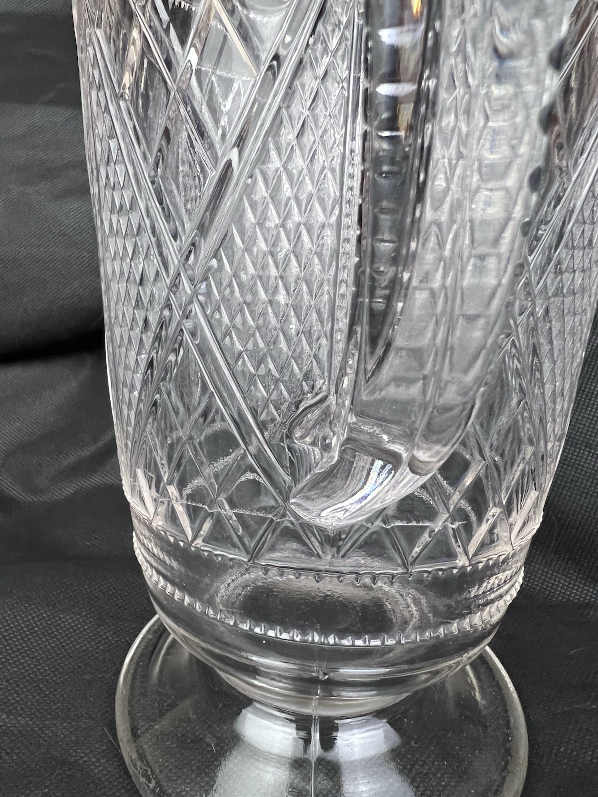 EAPG McKee and Bros National Glass Co No 900 Sunk Diamond Lattice Pitcher 8 5/8″