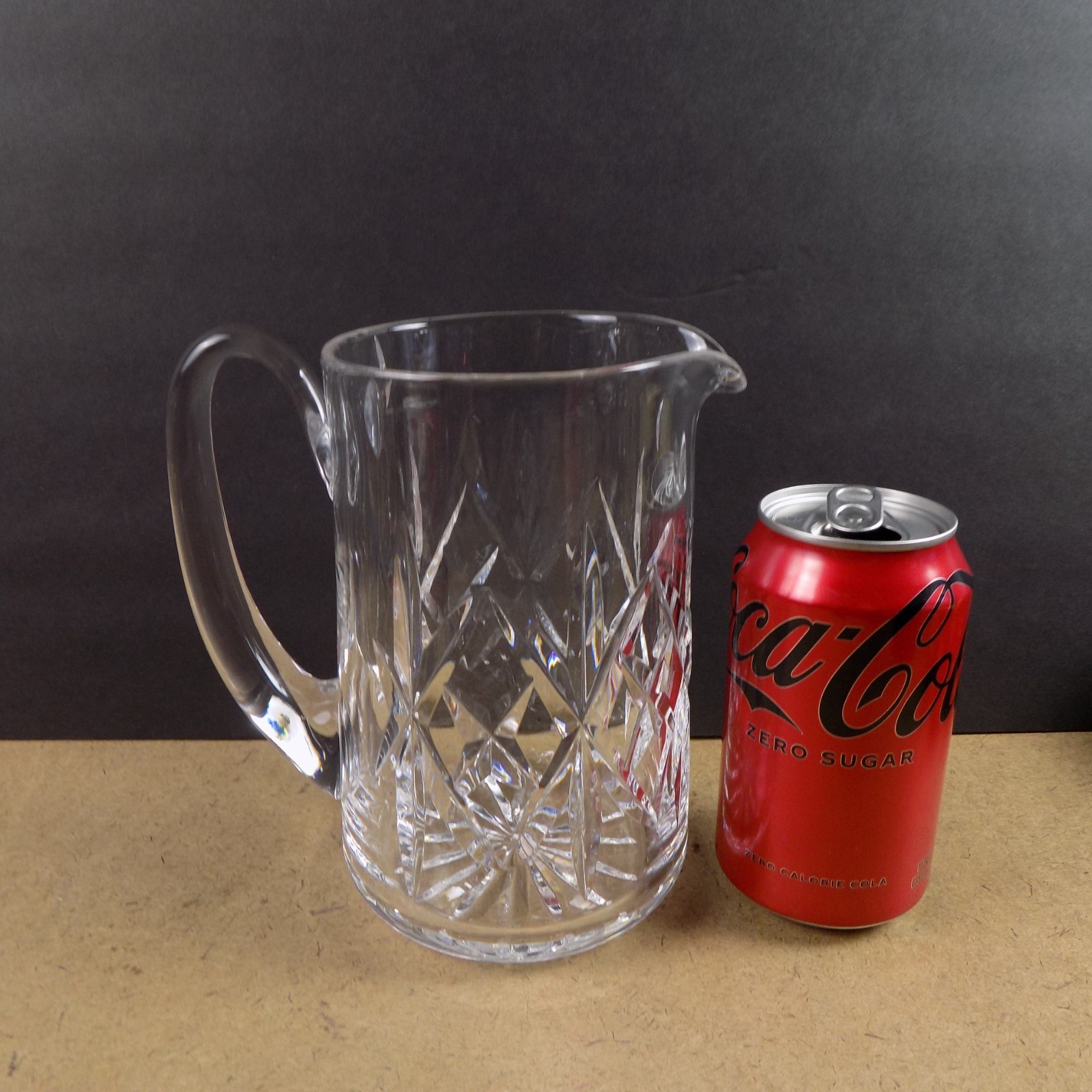Waterford Crystal Pitcher Vintage Cut Diamond Ireland VGC 6.75″ Tall
