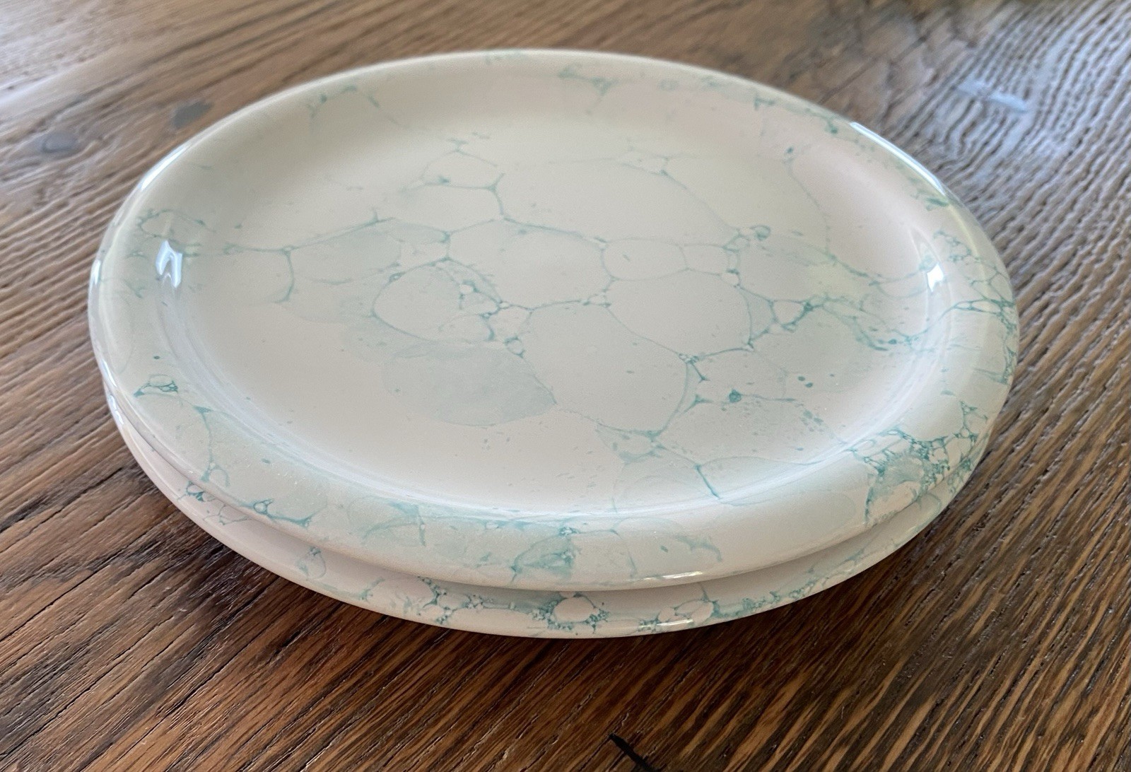 Waechtersbach W. Germany 2 Marble Collection Aqua On White~Salad Plates