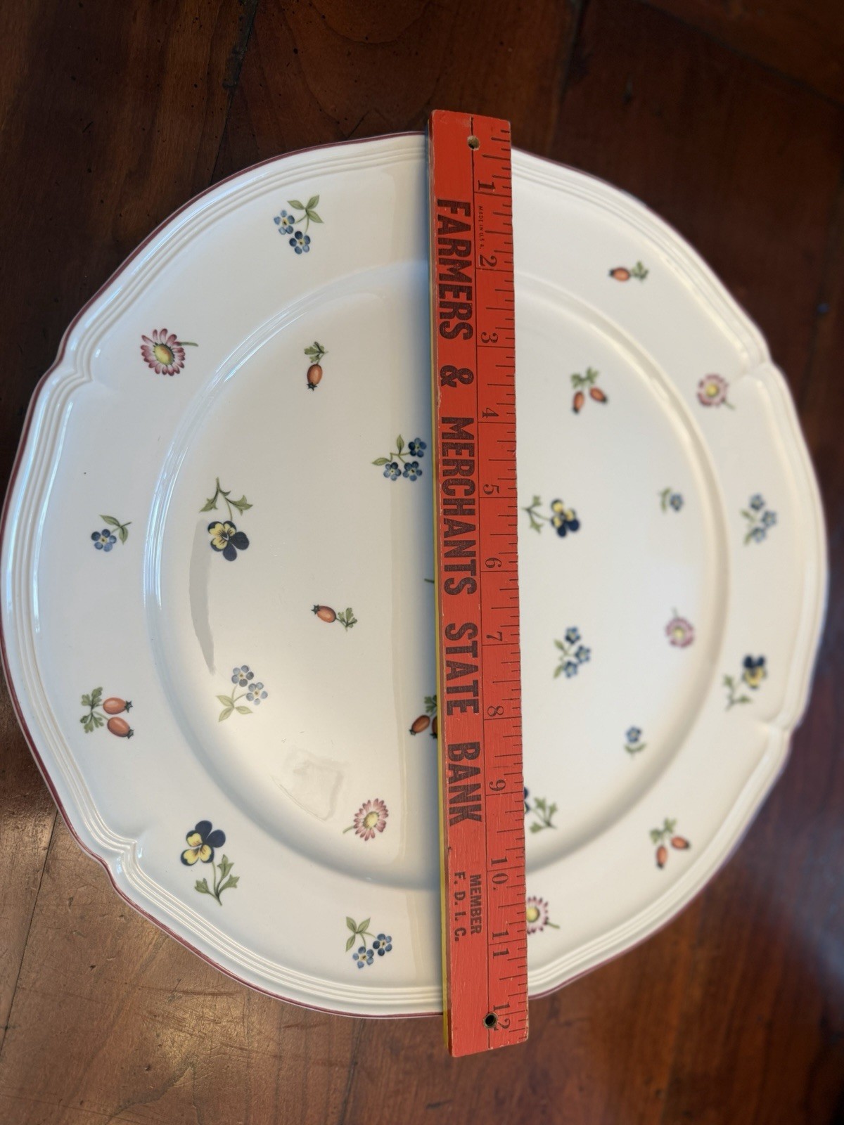 Villeroy & Boch Petite Fleur Chop Plate Large Round Serving Platter 12.5″