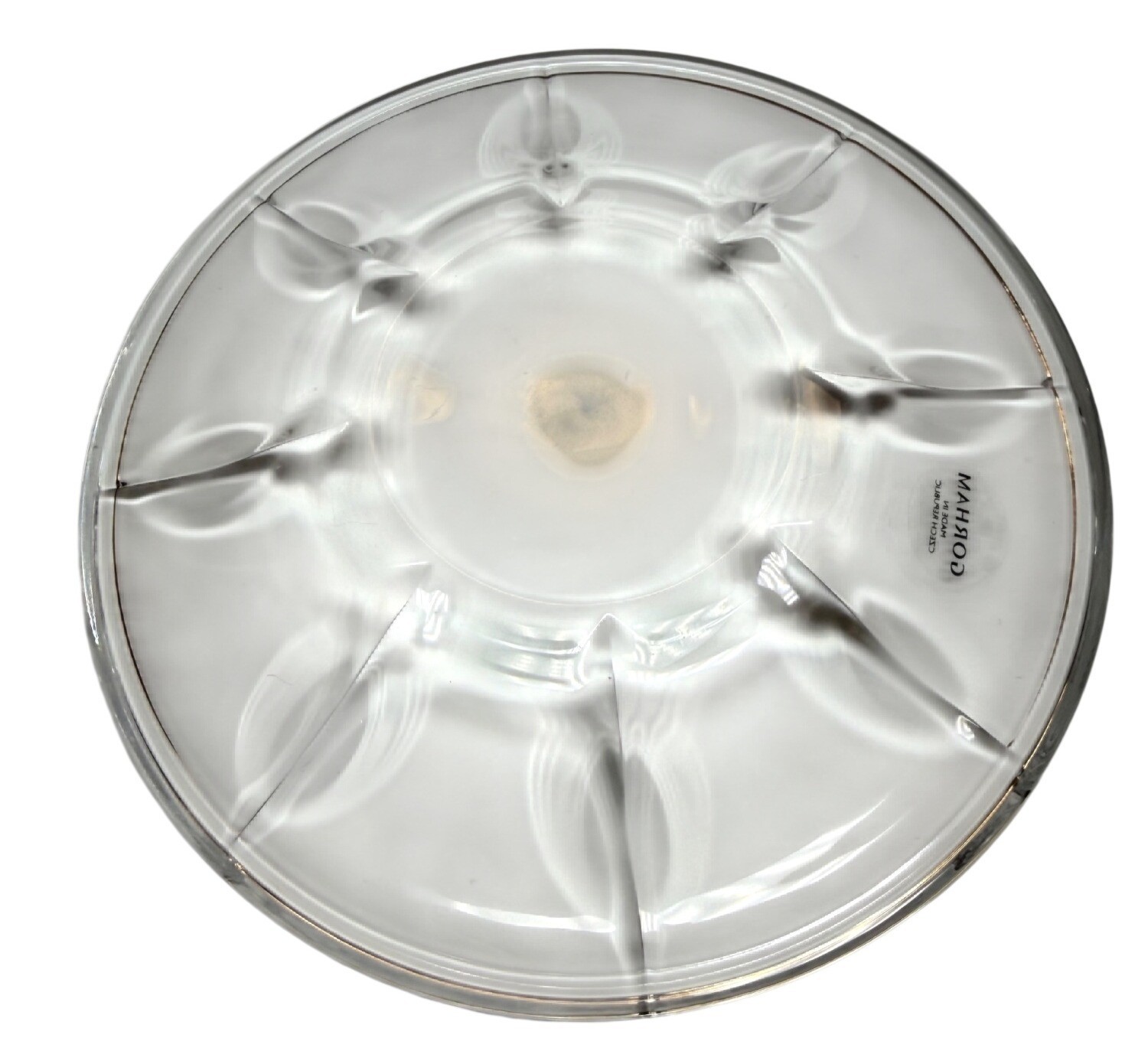 4 Pc Gorham Crystal 7″ Salad Dessert Plates Signed Clear Glass Elegant Dining