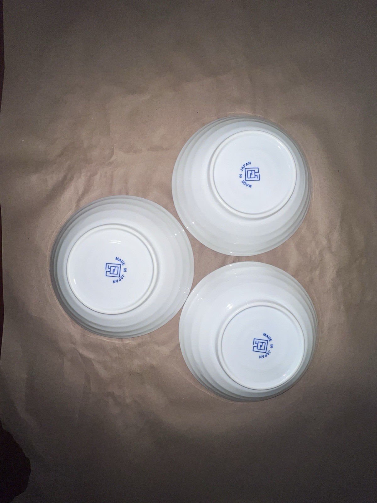 Blue and White Porcelain Bowl, Arabesque Pattern, Glossy Round Pottery