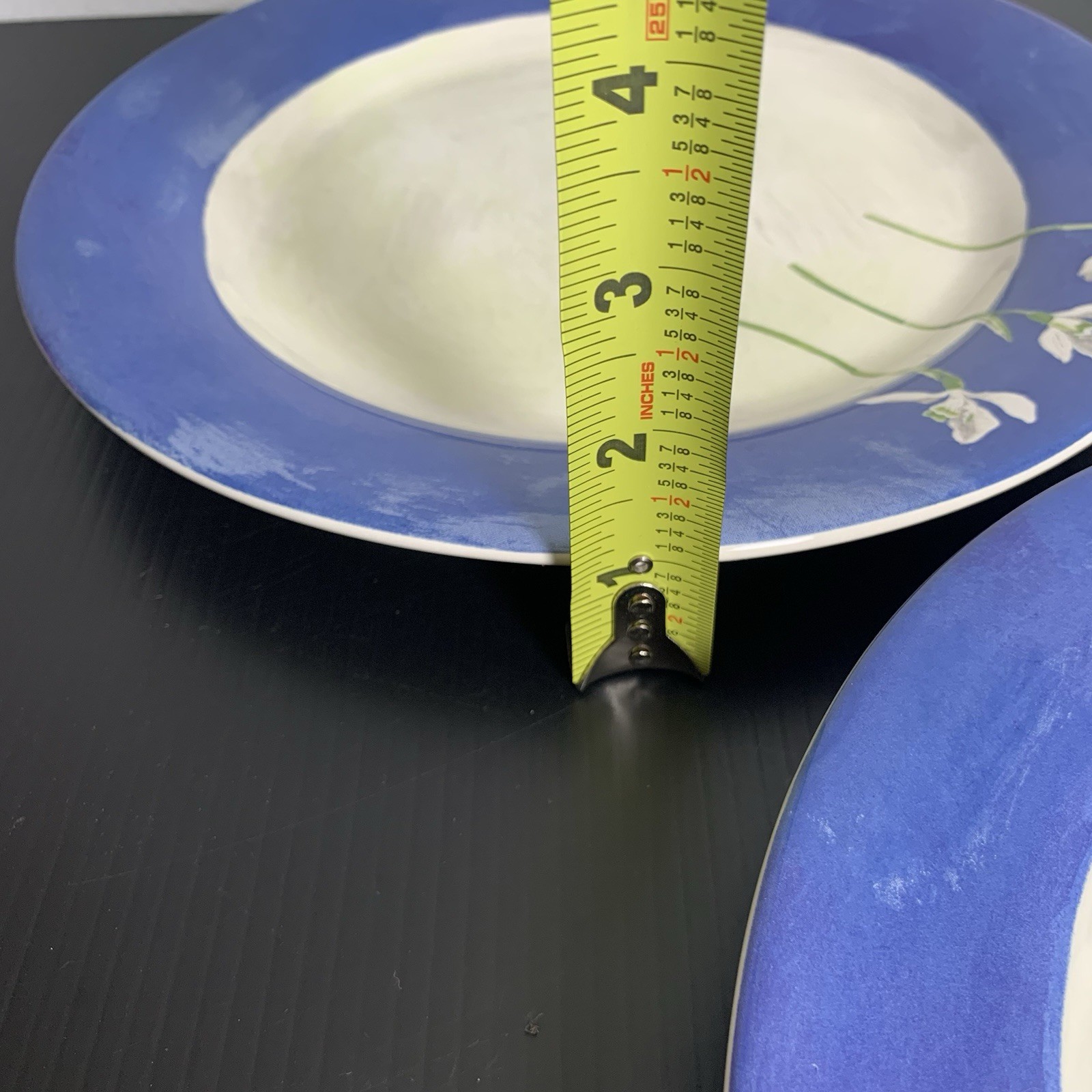 Faiencerie De Gien ALICE – Alice Blue Floral Dinner Plate – Set of 3
