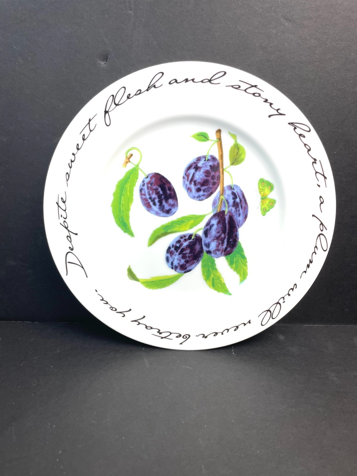 Set 4 WilliamsSonoma Orchard Suite Plates Fruit Design 7.75″ Japan Decorated USA