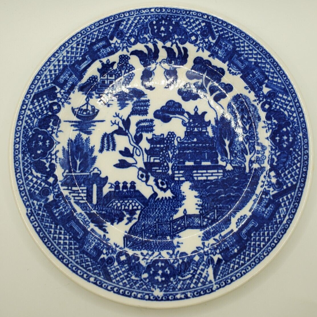 Blue Willow Bread Desert Plate Japan 6 Inch Plate Doves Pagodas