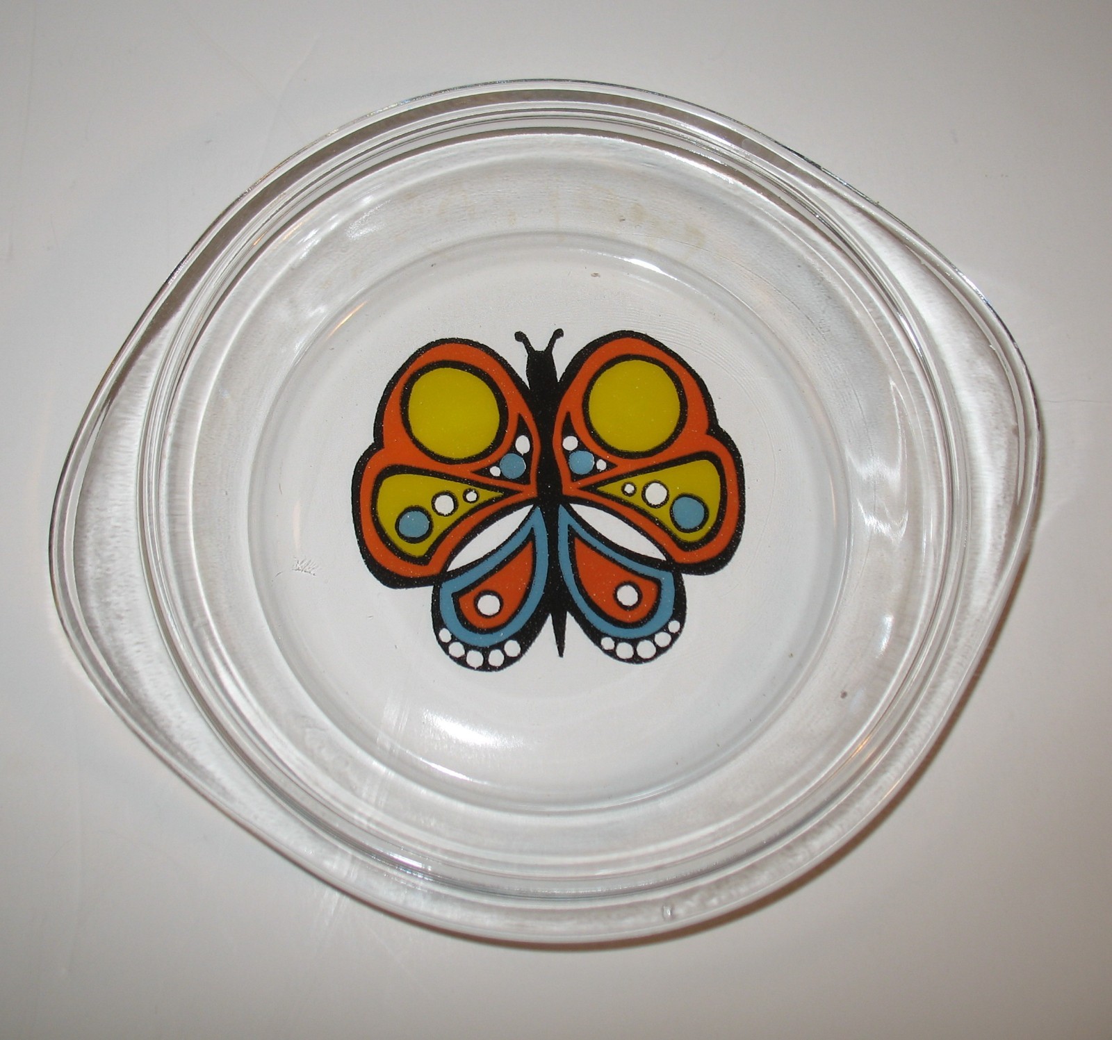 Glasbake Casserole Dish LID ONLY Butterfly HTF Pattern 1970s for 1.5 QT 8″ Vtg