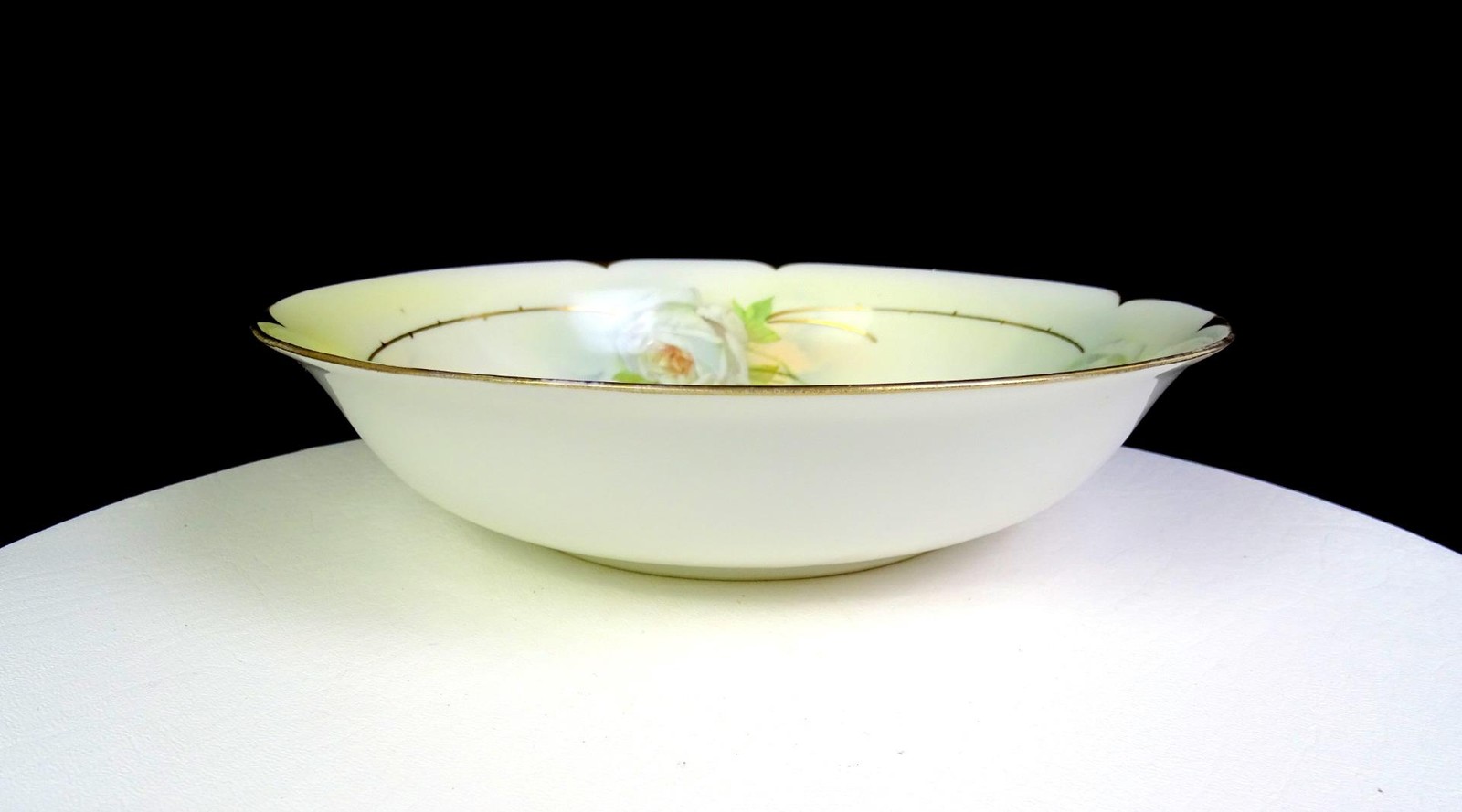 Royal Rudolstadt Prussia Beyer & Bock White Rose And Pastels 9 3/4″ Bowl 1905-31